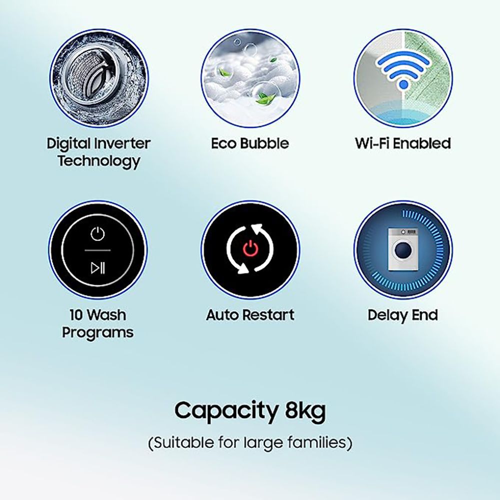 SAMSUNG 8 kg 5 Star Inverter Fully Automatic Top Load Washing Machine (WA80BG4542BDTL, Diamond Drum, Dark Gray)_17
