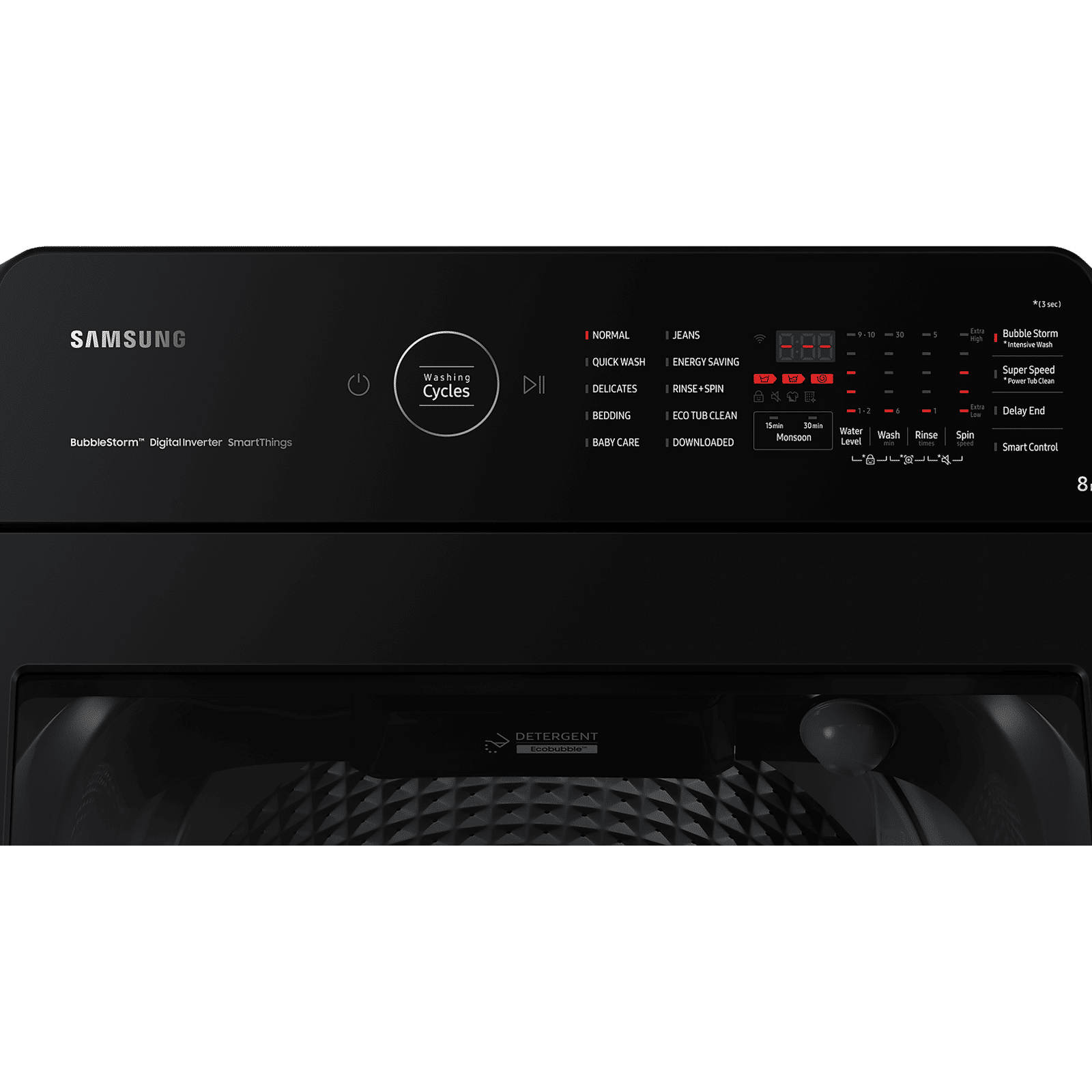 SAMSUNG 8 kg 5 Star Inverter Fully Automatic Top Load Washing Machine (WA80BG4542BDTL, Diamond Drum, Dark Gray)_4
