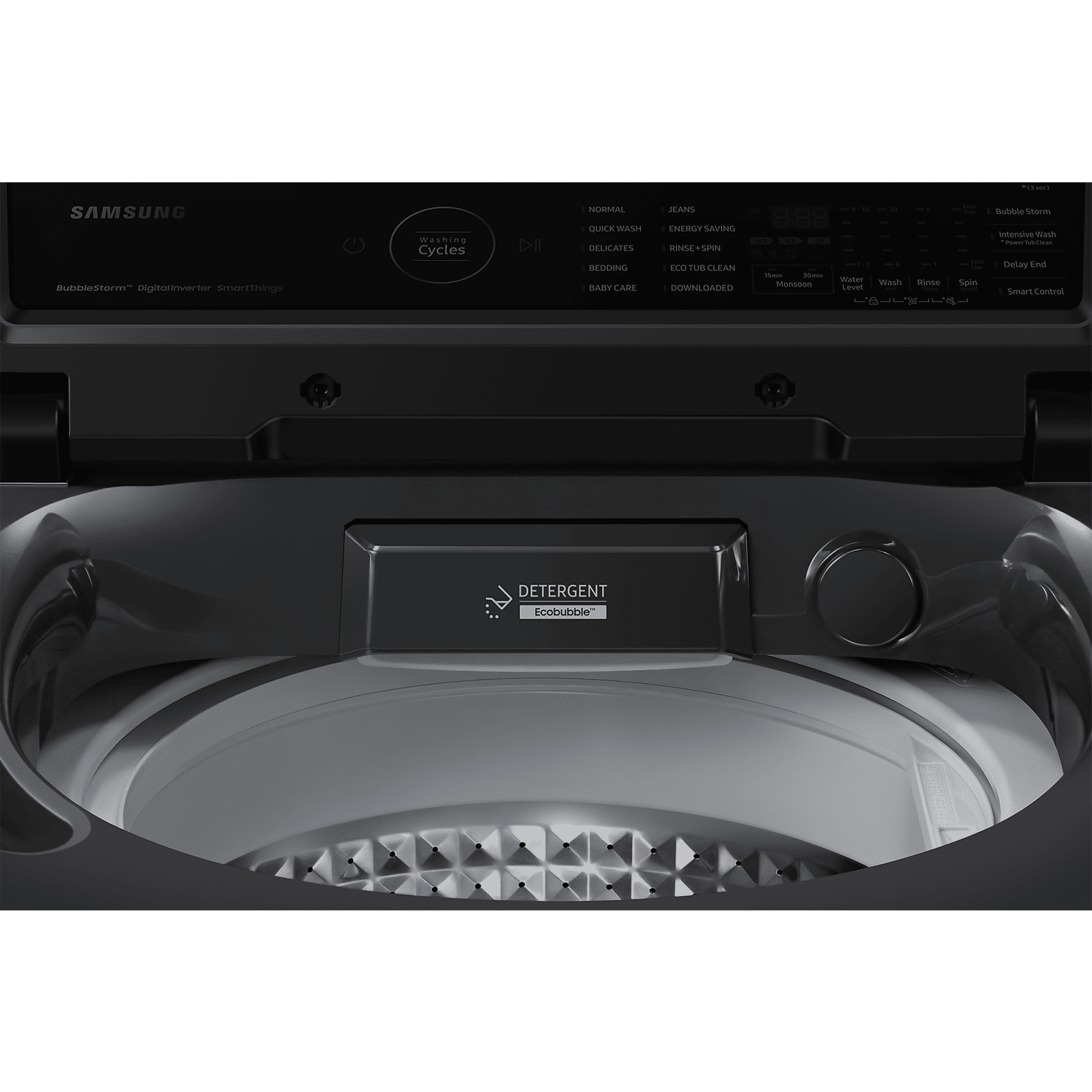 SAMSUNG 8 kg 5 Star Inverter Fully Automatic Top Load Washing Machine (WA80BG4542BDTL, Diamond Drum, Dark Gray)_6