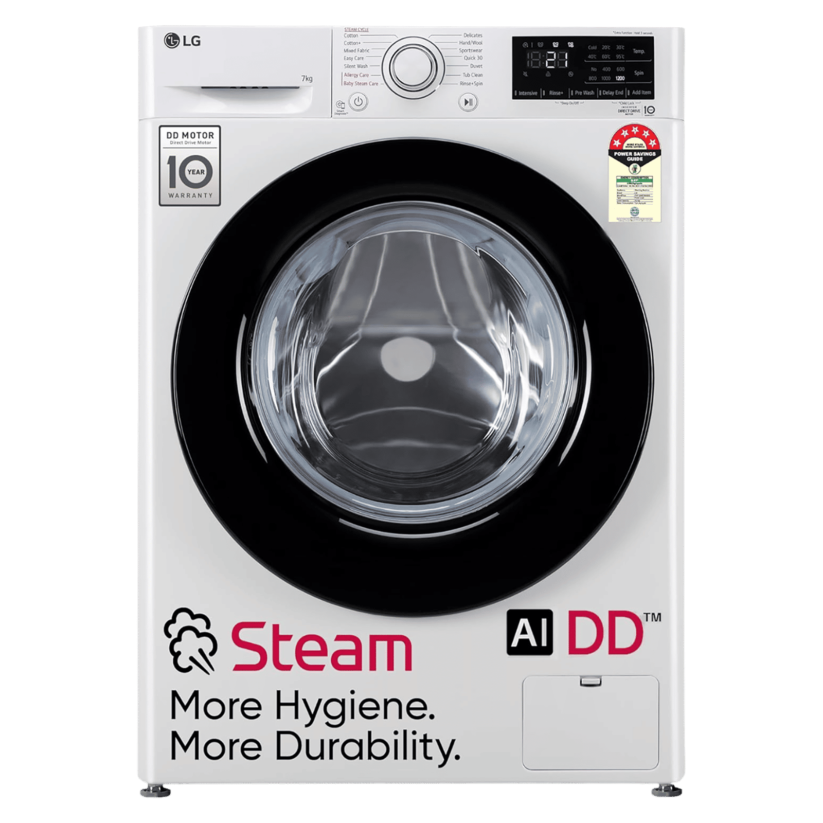 LG 7 kg 5 Star Inverter Fully Automatic Front Load Washing Machine (FHV1207Z2W, In-built Heater, White) LG 7 kg 5 Star Inverter Fully Automatic Front Load Washing Machine (FHV1207Z2W, In-built Heater, White)_1