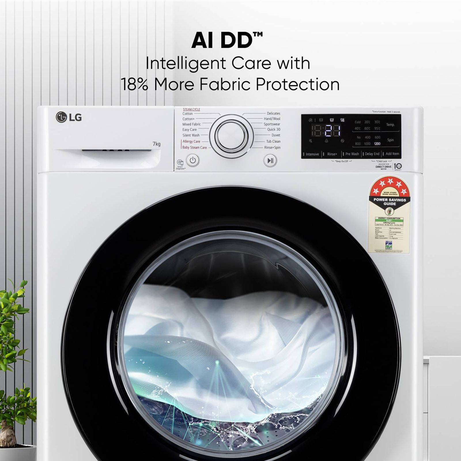 LG 7 kg 5 Star Inverter Fully Automatic Front Load Washing Machine (FHV1207Z2W, In-built Heater, White) LG 7 kg 5 Star Inverter Fully Automatic Front Load Washing Machine (FHV1207Z2W, In-built Heater, White)_18