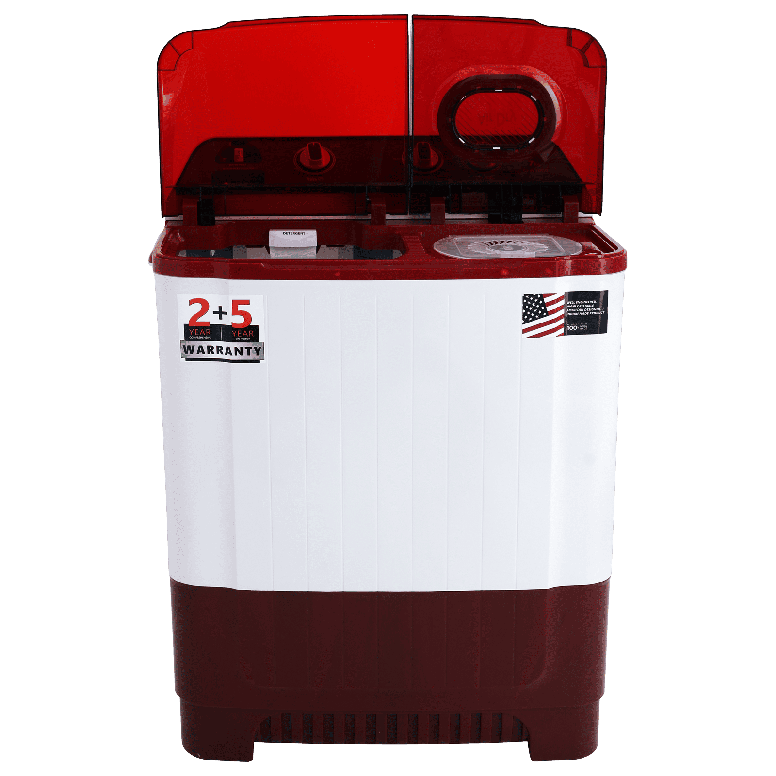 White Westinghouse 7 kg Semi Automatic Washing Machine with Pulsator Washing Technique (SFW7000, Burgundy)_6