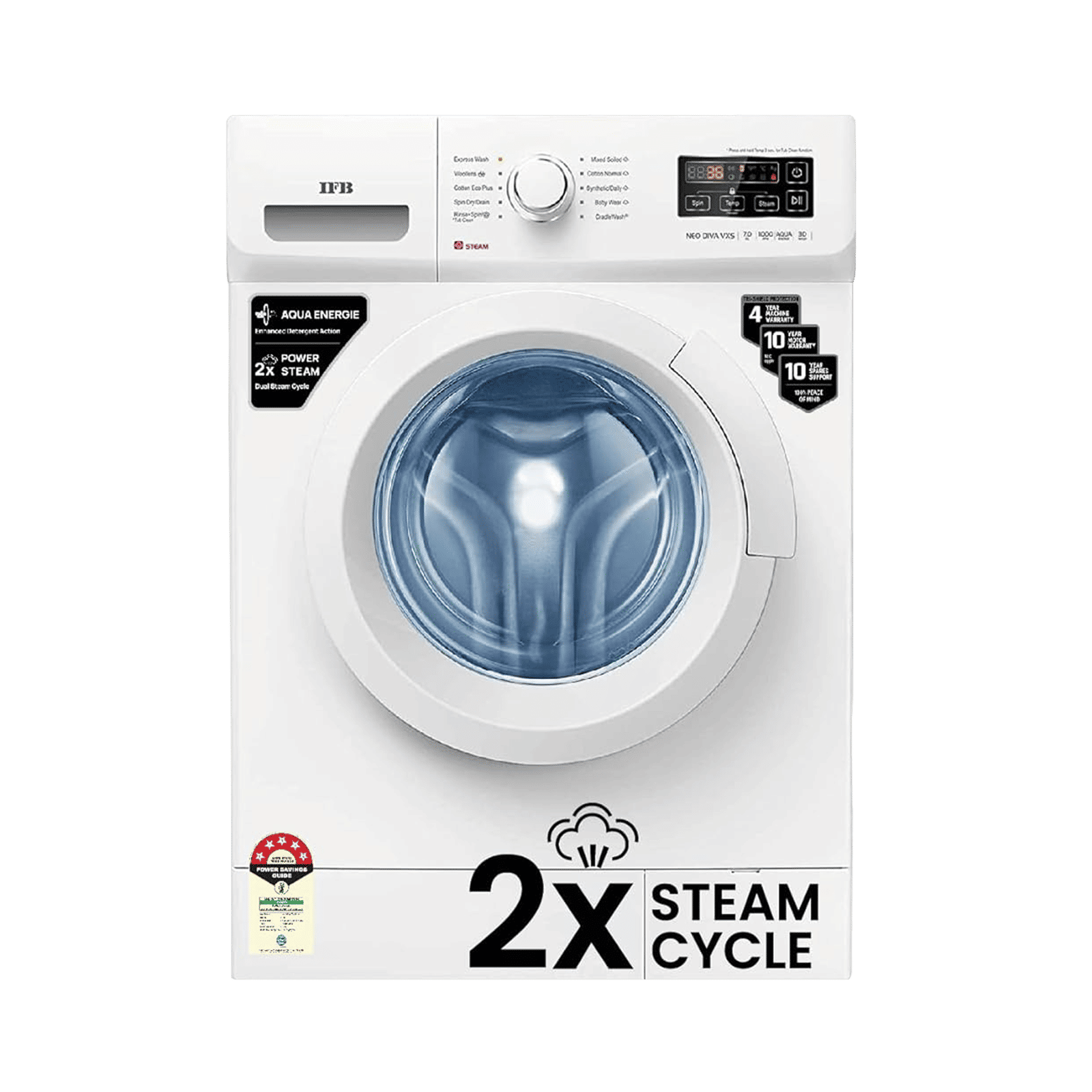 IFB 7 kg 5 Star Fully Automatic Front Load Washing Machine (Neo Diva VXS 7010, Crescent Moon Drum, White) IFB 7 kg 5 Star Fully Automatic Front Load Washing Machine (Neo Diva VXS 7010, Crescent Moon Drum, White)_1