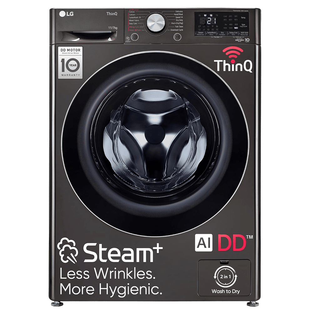 LG Vivace 11 kg/7 kg 5 Star Fully Automatic Front Load Washer Dryer Combo (AI Direct Drive Technology, FHD1107STB.ABLQEIL, Black VCM) LG Vivace 11 kg/7 kg 5 Star Fully Automatic Front Load Washer Dryer Combo (AI Direct Drive Technology, FHD1107STB.ABLQEIL, Black VCM)_1