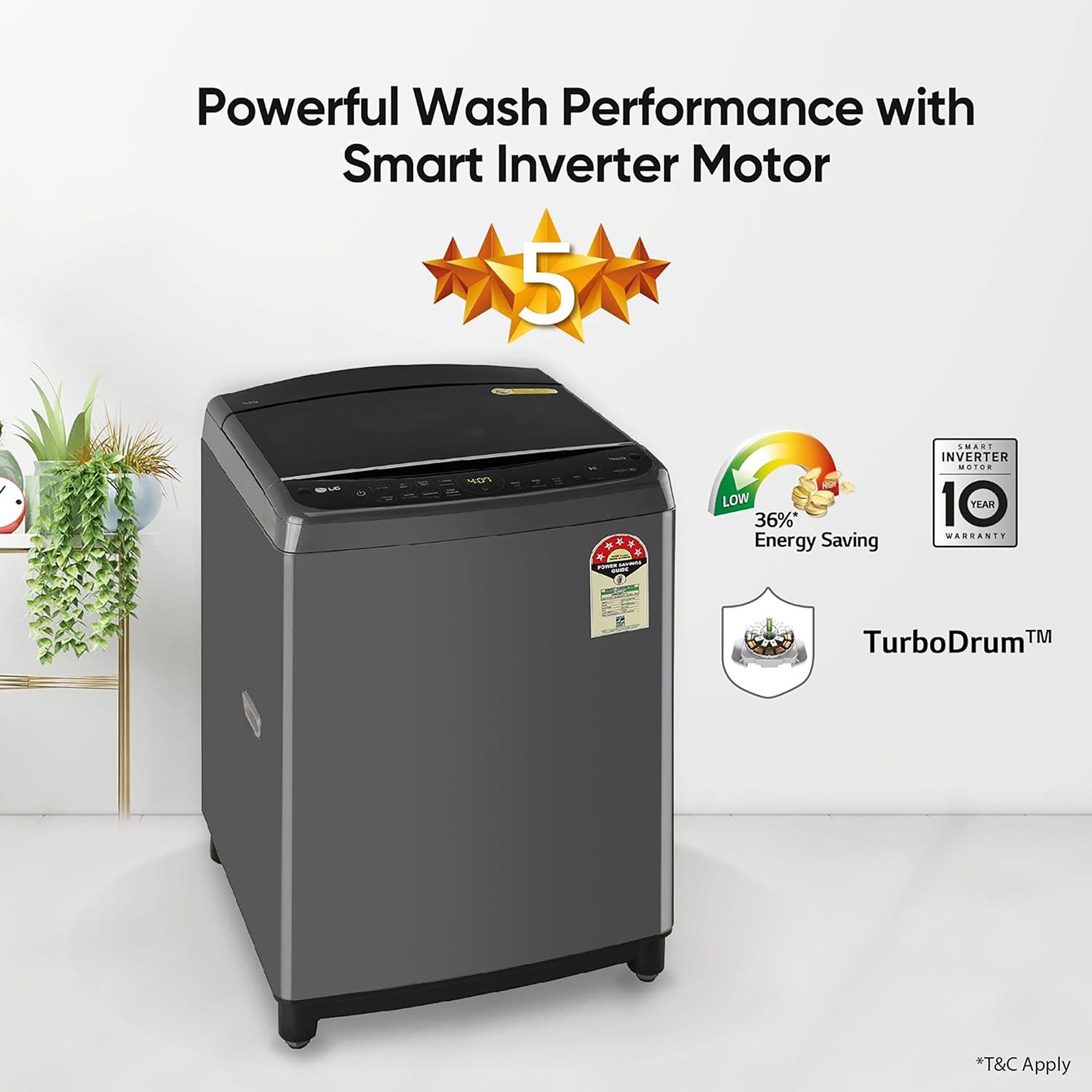 LG 11 kg 5 Star Inverter Fully Automatic Top Load Washing Machine (THD11SWM.ABMQEIL, AI Direct Drive, Middle Black) LG 11 kg 5 Star Inverter Fully Automatic Top Load Washing Machine (THD11SWM.ABMQEIL, AI Direct Drive, Middle Black)_16