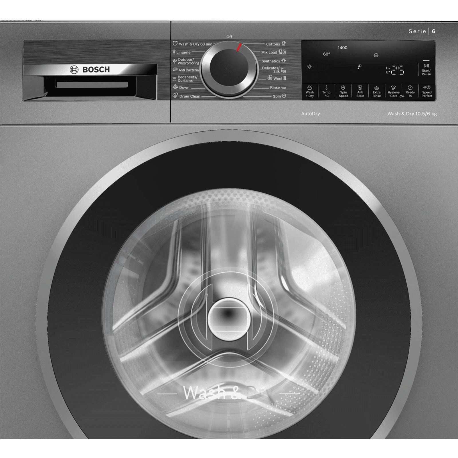 BOSCH 10.5/6 kg 5 Star Fully Automatic Front Load Washer Dryer(Series 6, WNA2E4U1IN, In-built Heater, Grey) BOSCH 10.5/6 kg 5 Star Fully Automatic Front Load Washer Dryer(Series 6, WNA2E4U1IN, In-built Heater, Grey)_13