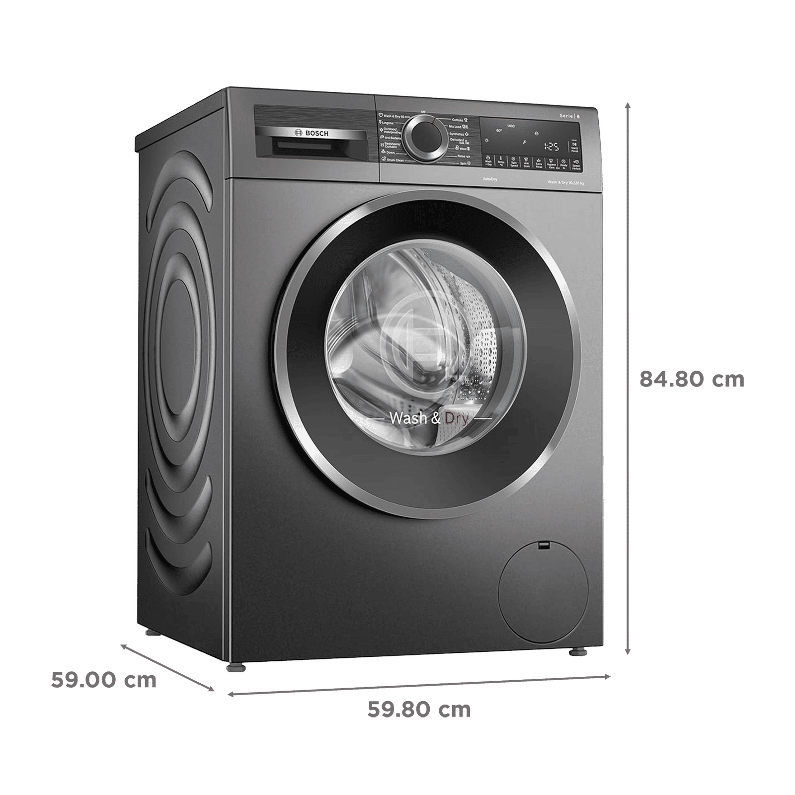 BOSCH 10.5/6 kg 5 Star Fully Automatic Front Load Washer Dryer(Series 6, WNA2E4U1IN, In-built Heater, Grey) BOSCH 10.5/6 kg 5 Star Fully Automatic Front Load Washer Dryer(Series 6, WNA2E4U1IN, In-built Heater, Grey)_3