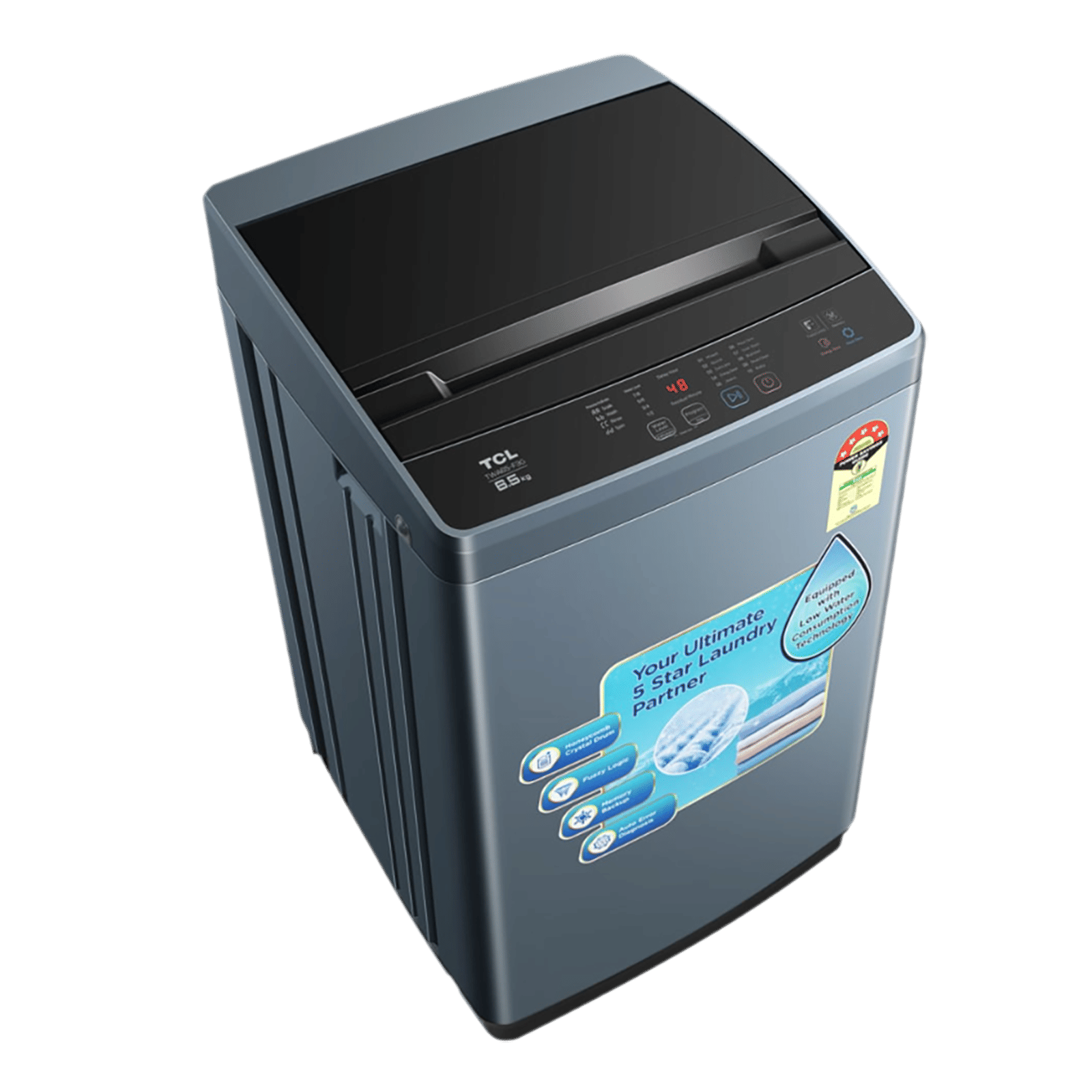 TCL 6 kg 5 Star Fully Automatic Top Load Washing Machine (F103, F3060TLG, Pulsator Rotate, Dark Grey)_13