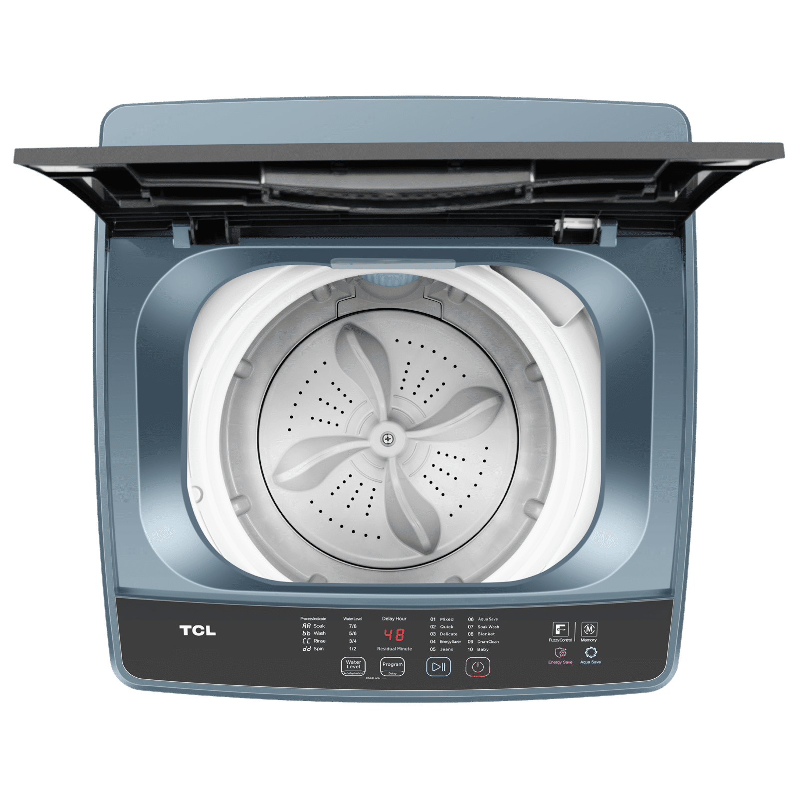 TCL 6 kg 5 Star Fully Automatic Top Load Washing Machine (F103, F3060TLG, Pulsator Rotate, Dark Grey)_8