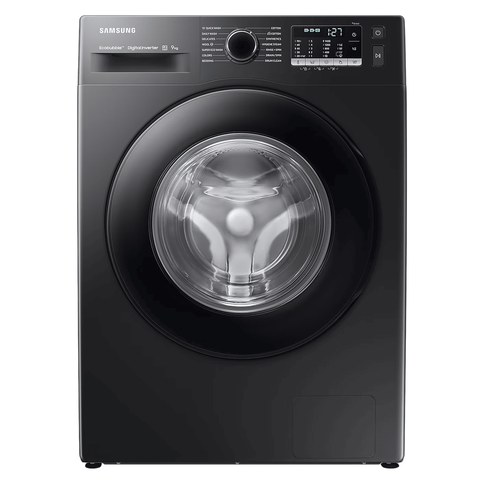 SAMSUNG 9 kg 5 Star Inverter Fully Automatic Front Load Washing Machine (WW90TA046AB1TL, Hygiene Steam, Diamond Drum, Black) SAMSUNG 9 kg 5 Star Inverter Fully Automatic Front Load Washing Machine (WW90TA046AB1TL, Hygiene Steam, Diamond Drum, Black)_1