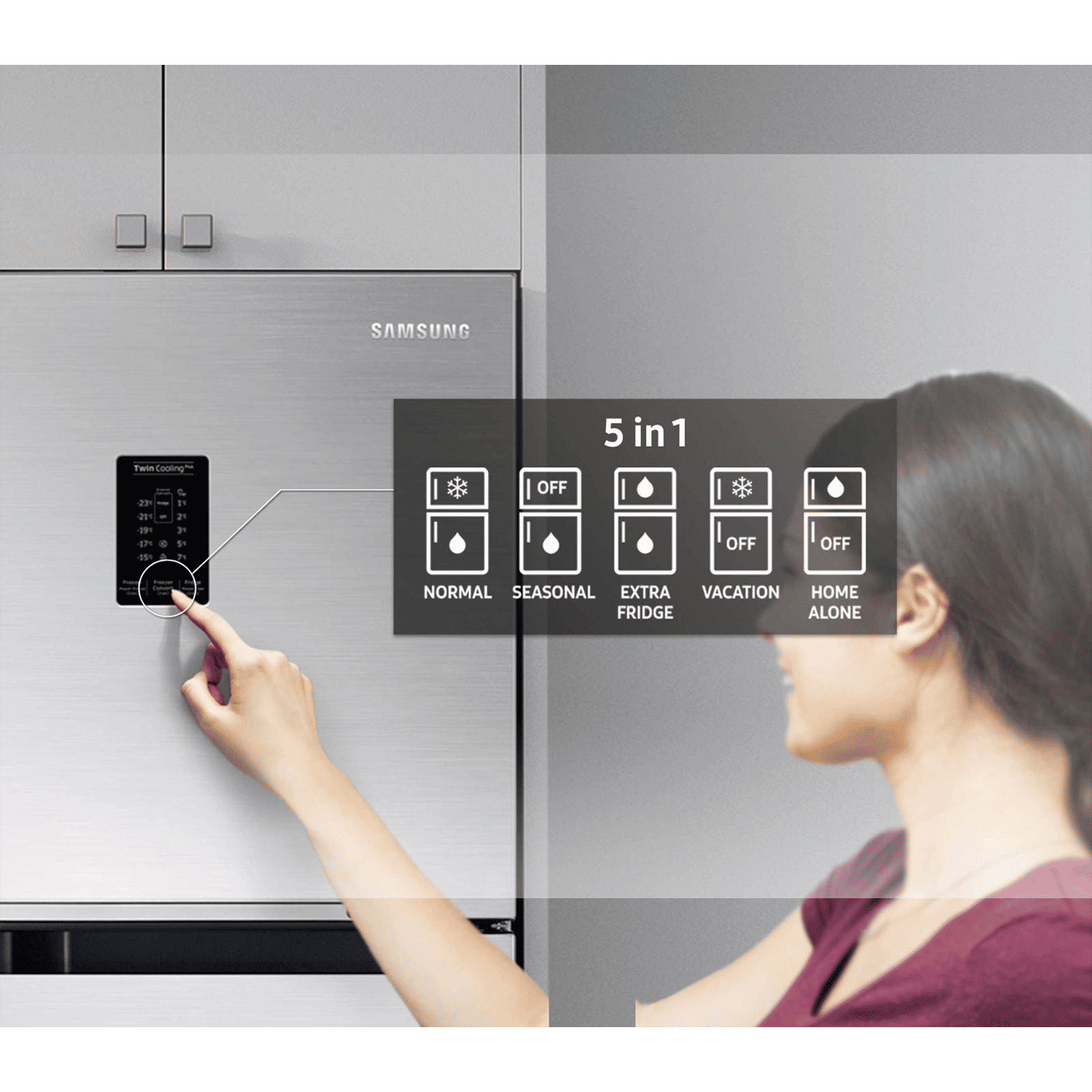 SAMSUNG 523 Litres 2 Star Frost Free Double Door Convertible Refrigerator with Water Dispenser (RT54K6558SL/TL, Real Stainless)_8