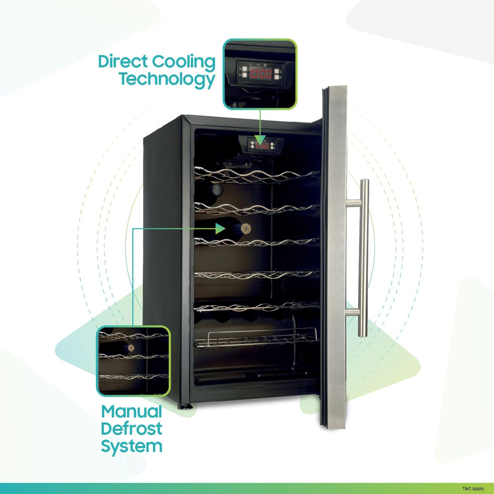 Croma 66 Litres 22 Bottles Wine Cooler (Mechanical Temperature Control, Black) Croma 66 Litres 22 Bottles Wine Cooler (Mechanical Temperature Control, Black)_8