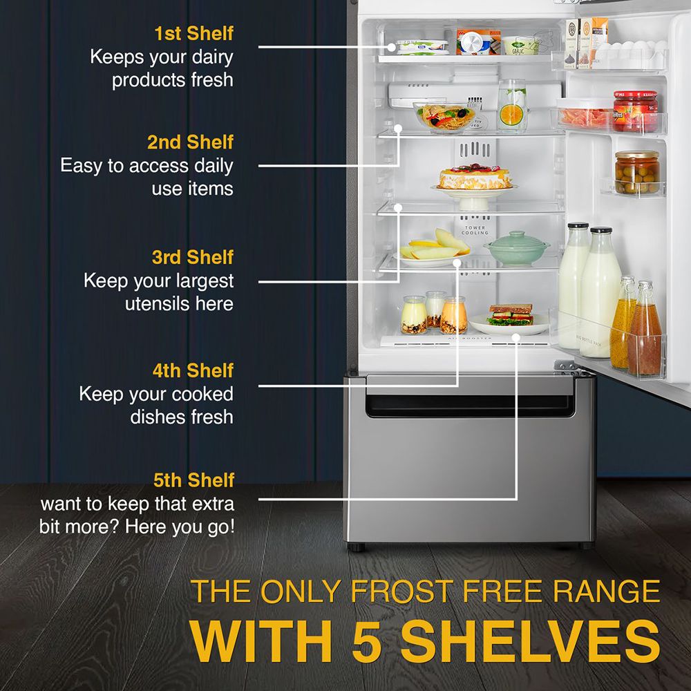 Whirlpool Protton 215 Litres Frost Free Triple Door Refrigerator with 6th Sense ActiveFresh Technology (20807, Alpha Steel) Whirlpool Protton 215 Litres Frost Free Triple Door Refrigerator with 6th Sense ActiveFresh Technology (20807, Alpha Steel)_15