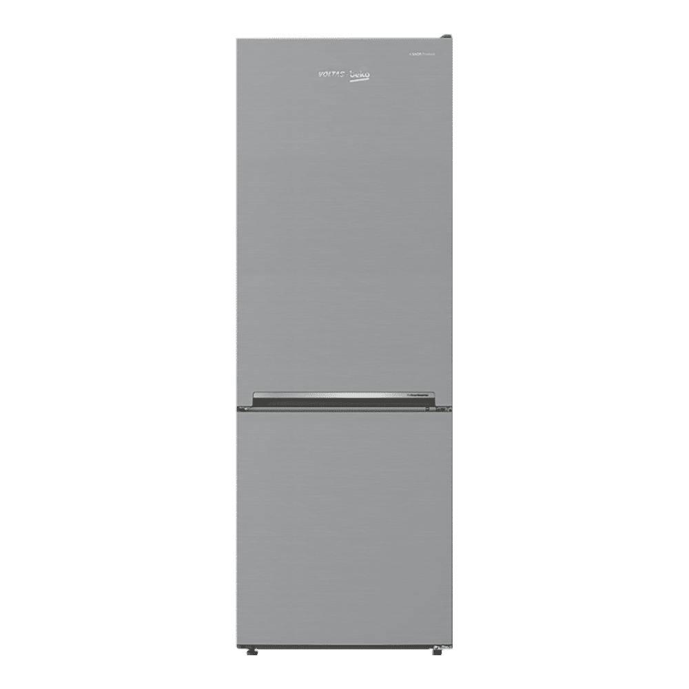 VOLTAS beko 340 Litres 2 Star Frost Free Double Door Bottom Mount Refrigerator with Neo Frost Dual Cooling (RBM363IF, Silver)_1