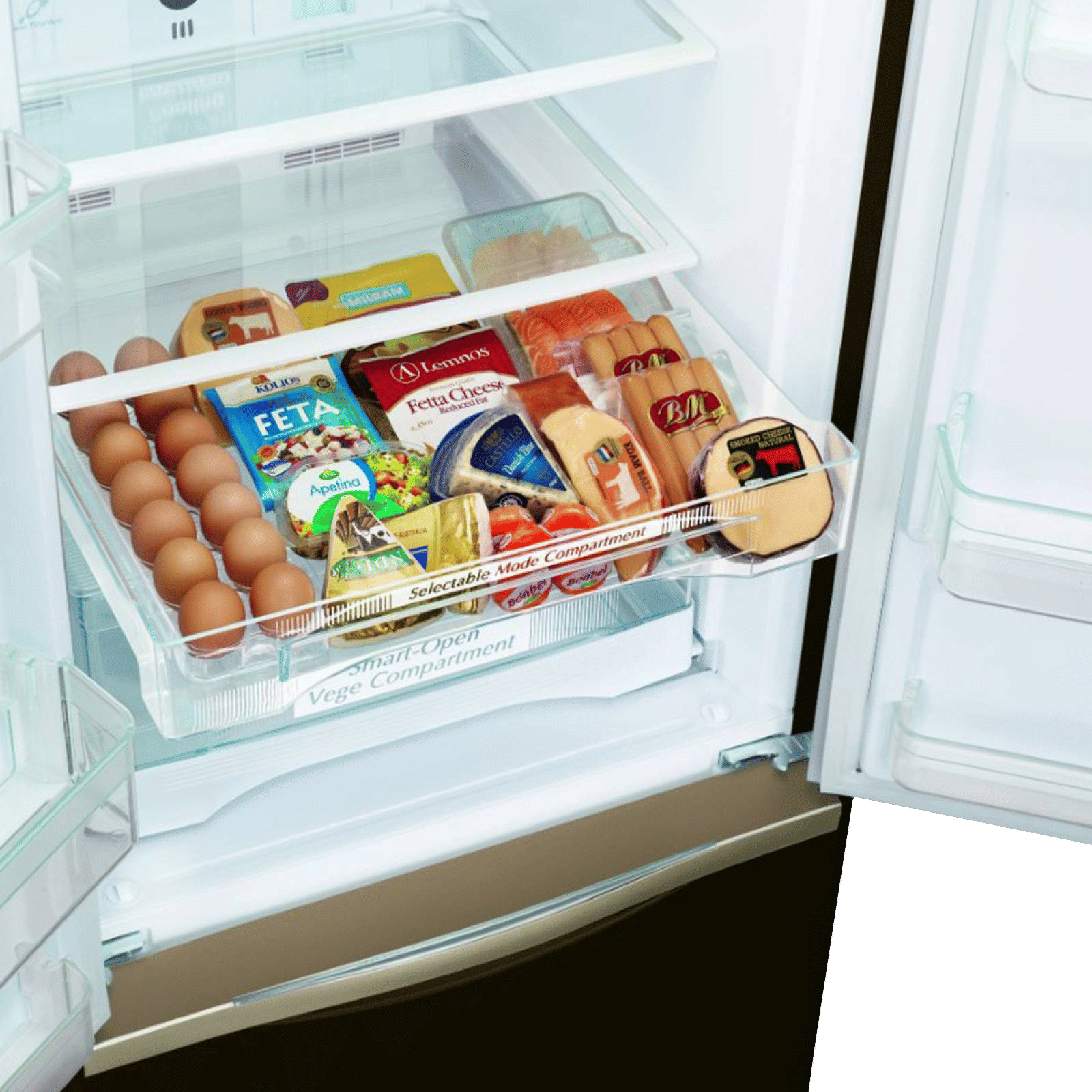 HITACHI 525 Litres 2 Star Frost Free Double Door Bottom Mount Refrigerator with Eco Thermo Sensor (R-B570PND7, Glass Black) HITACHI 525 Litres 2 Star Frost Free Double Door Bottom Mount Refrigerator with Eco Thermo Sensor (R-B570PND7, Glass Black)_6