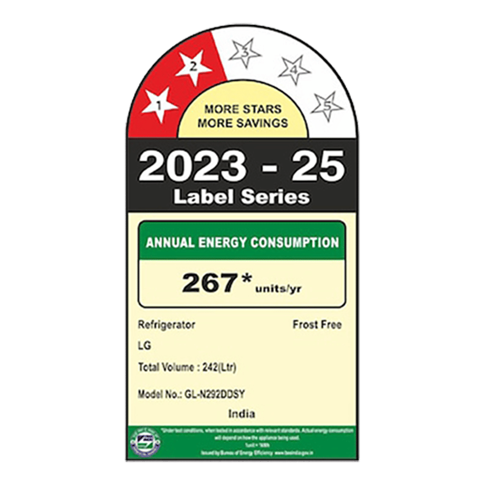 LG 242 Litres 1 Star Frost Free Double Door Refrigerator with Multi Air Flow (GL-N292DDSY, Dazzle Steel)_4