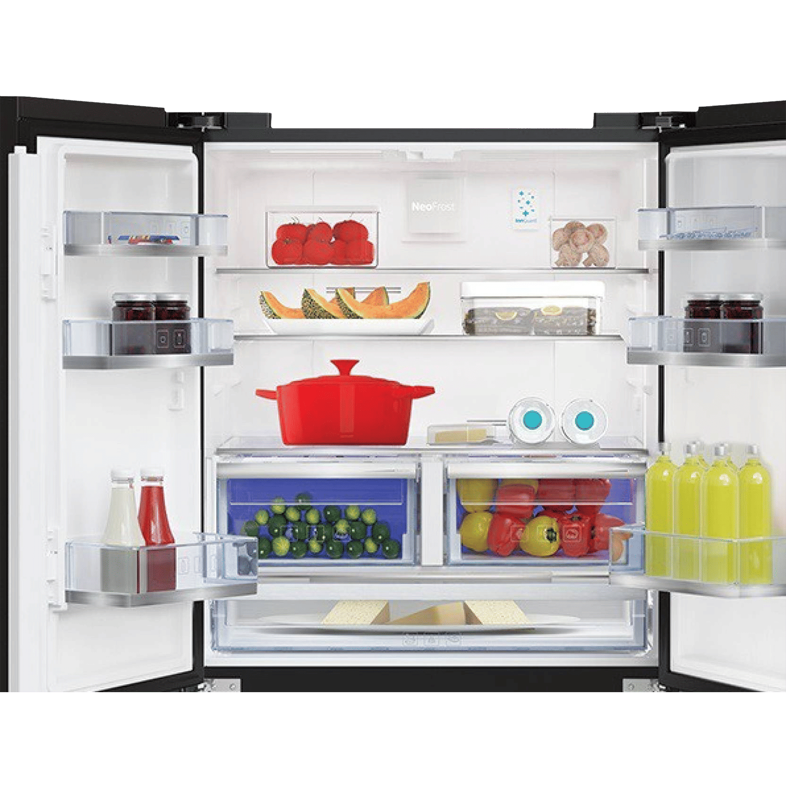 VOLTAS beko 626 Litres Frost Free Side by Side Refrigerator with Neo Frost Dual Cooling (RSB64GF, Glass Black)_6