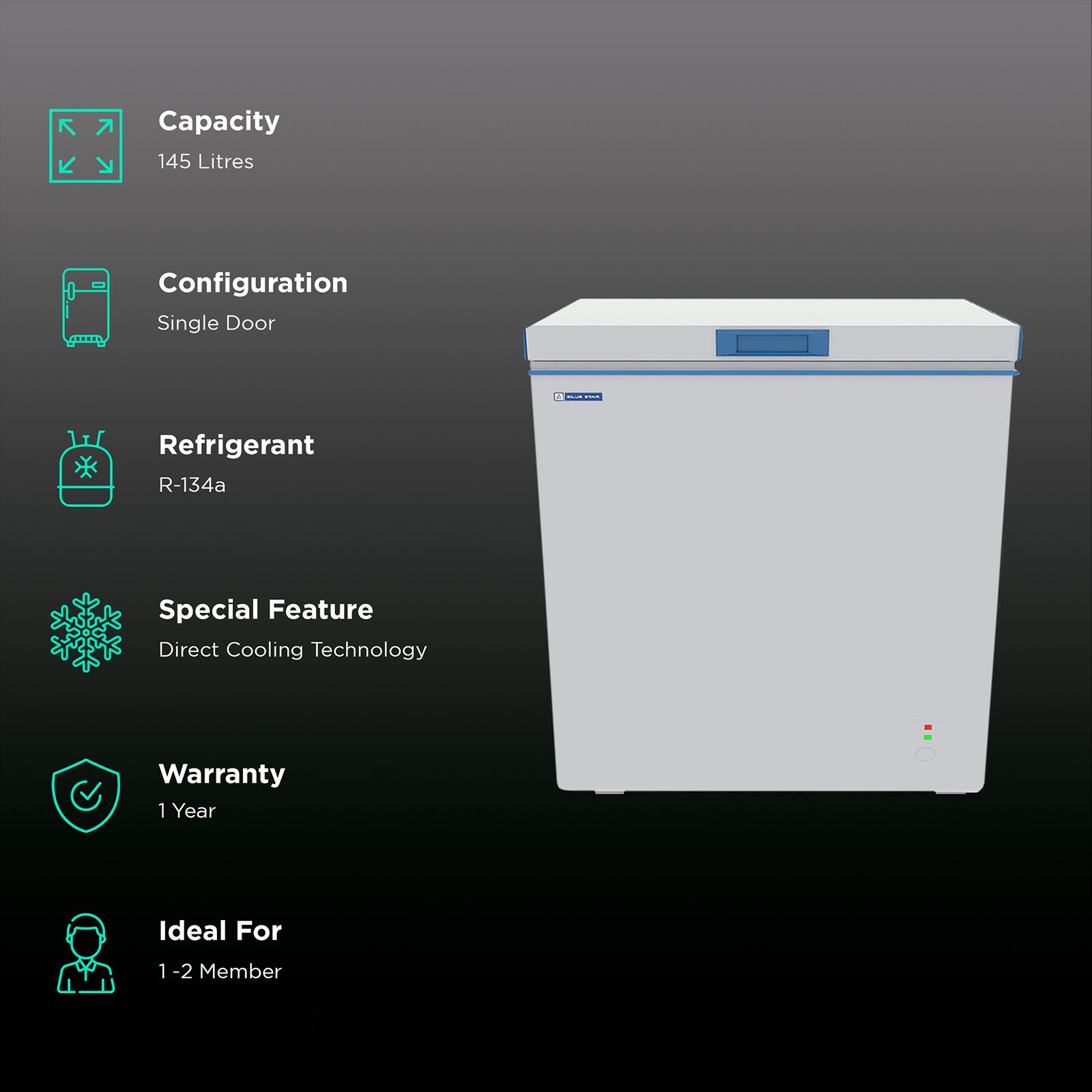 Blue Star 145 Litres Single Door Deep Freezer (High Density PUF Insulation, CHFSD150DHSW, White)_2