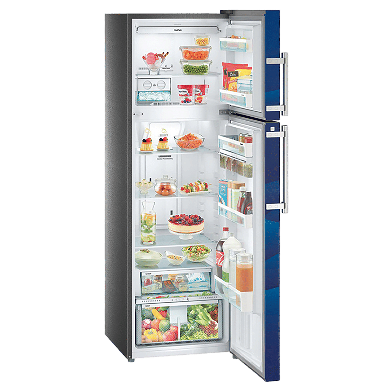 LIEBHERR 346 Litres 3 Star Frost Free Double Door Refrigerator with Forced Air Cooling (TCB 3540, Blue Landscape)_5