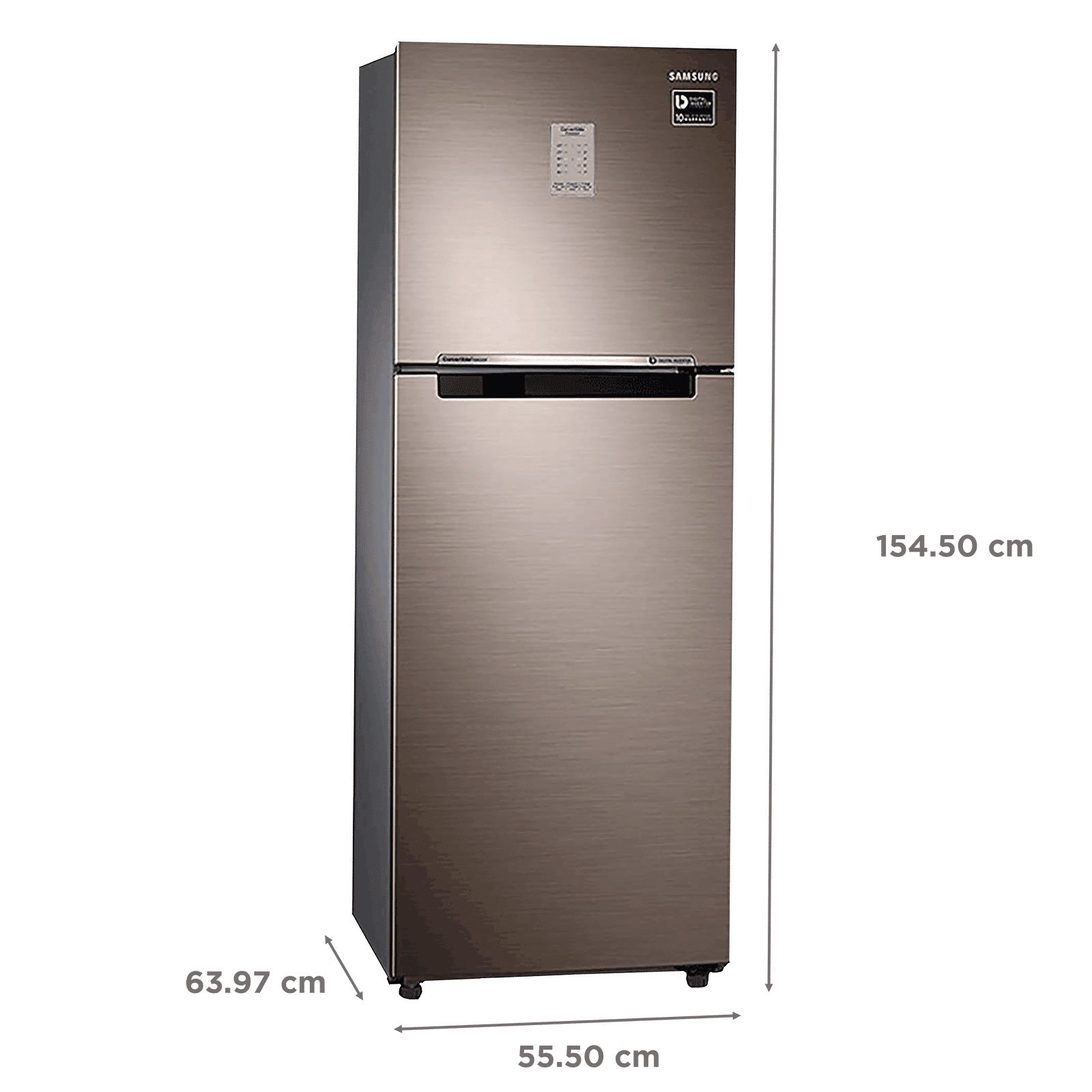SAMSUNG 253 Litres 2 Star Frost Free Double Door Refrigerator with MoistFresh Zone (RT28T3722DX/HL, Luxe Brown)_3