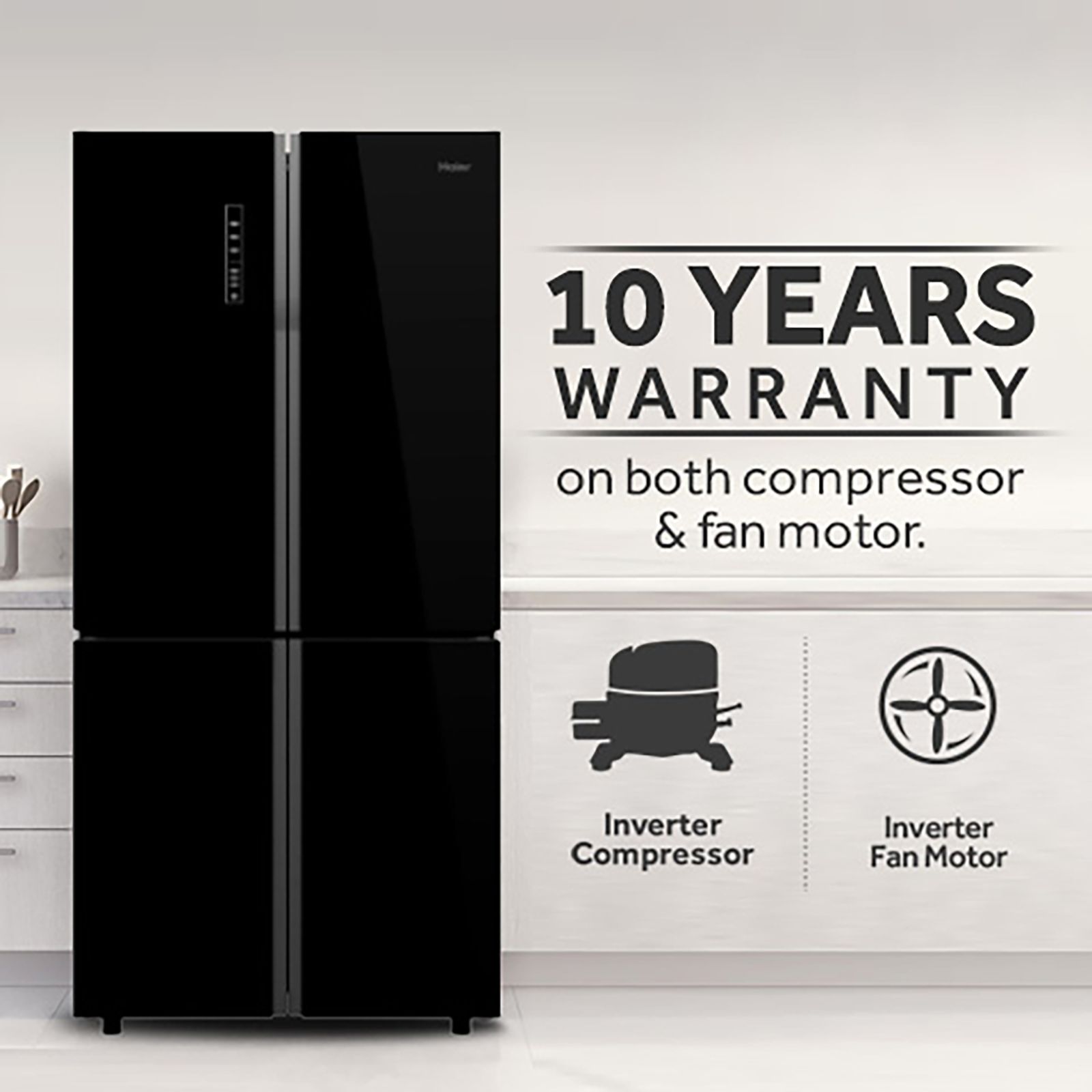 Haier 712 Litres A++ Frost Free French Door Refrigerator with Multi Air Flow System (HRB-738BG, Black Glass) Haier 712 Litres A++ Frost Free French Door Refrigerator with Multi Air Flow System (HRB-738BG, Black Glass)_16