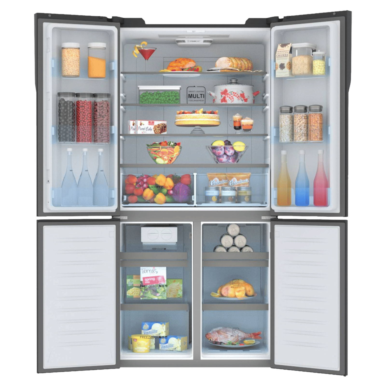 Haier 712 Litres A++ Frost Free French Door Refrigerator with Multi Air Flow System (HRB-738BG, Black Glass) Haier 712 Litres A++ Frost Free French Door Refrigerator with Multi Air Flow System (HRB-738BG, Black Glass)_5