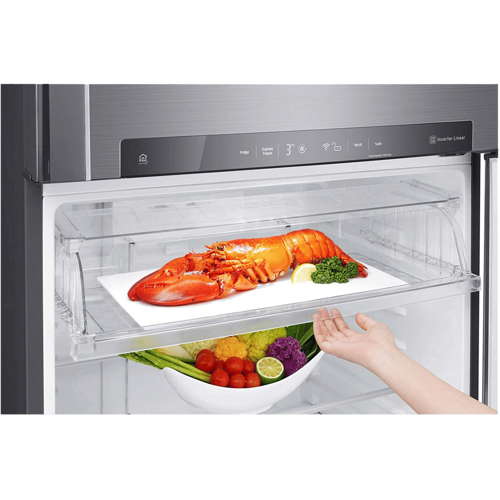 LG 516 Litres 3 Star Frost Free Double Door Smart Wi-Fi Enabled Refrigerator with Smart Diagnosis (GN-H602HLHQ.APZQEB, Platinum Silver III) LG 516 Litres 3 Star Frost Free Double Door Smart Wi-Fi Enabled Refrigerator with Smart Diagnosis (GN-H602HLHQ.APZQEB, Platinum Silver III)_12