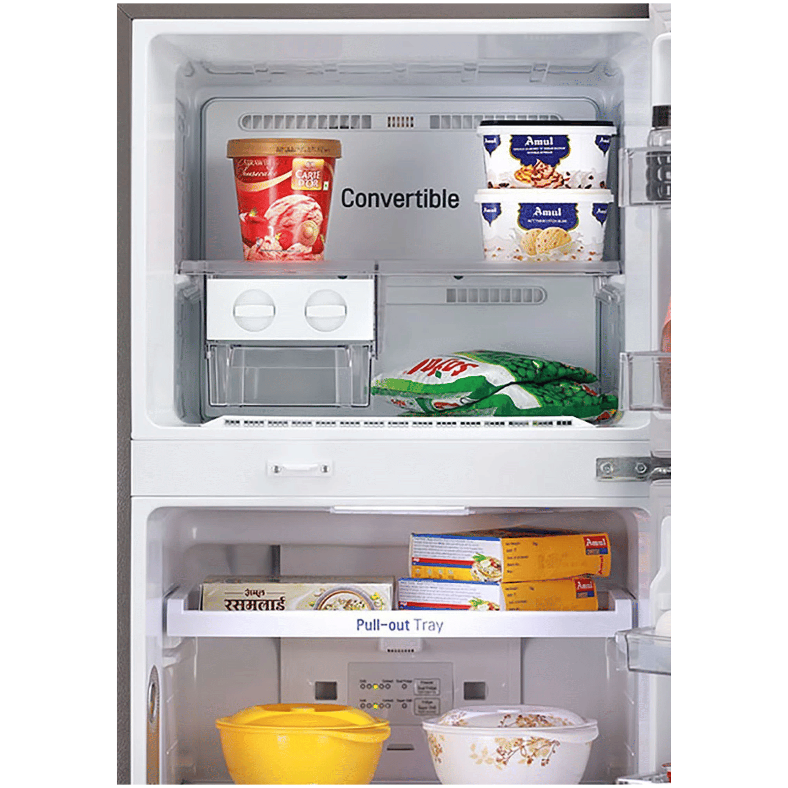 LG 335 Litres 3 Star Frost Free Double Door Convertible Refrigerator with Anti Bacterial Gasket (GL-T372JPZ3.DPZZEBN, Shiny Steel)_10