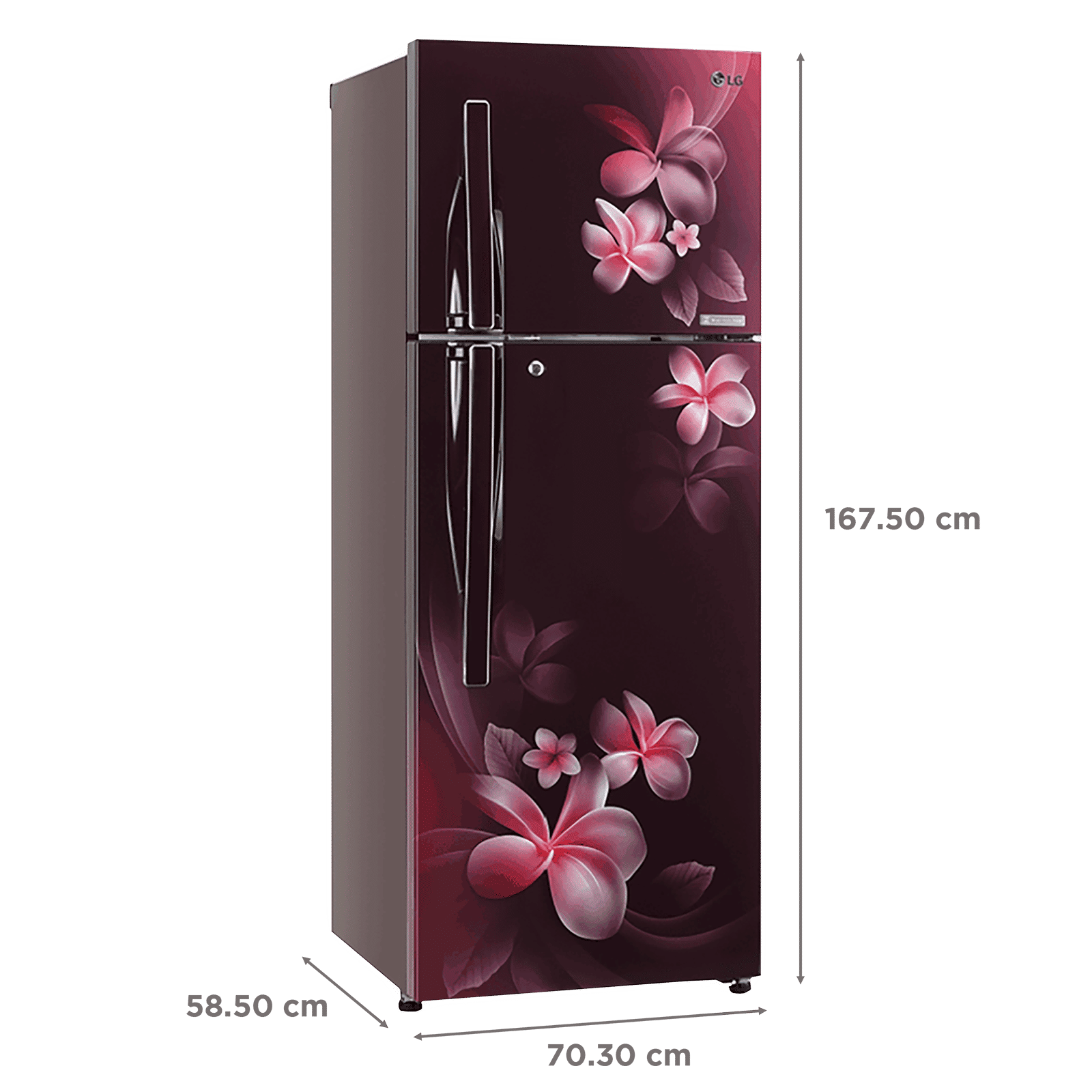 LG 308 Litres 3 Star Frost Free Double Door Convertible Refrigerator with Stabilizer Free Operation (GL-T322RSPN.BSPZEB, Scarlet Plumeria) LG 308 Litres 3 Star Frost Free Double Door Convertible Refrigerator with Stabilizer Free Operation (GL-T322RSPN.BSPZEB, Scarlet Plumeria)_3
