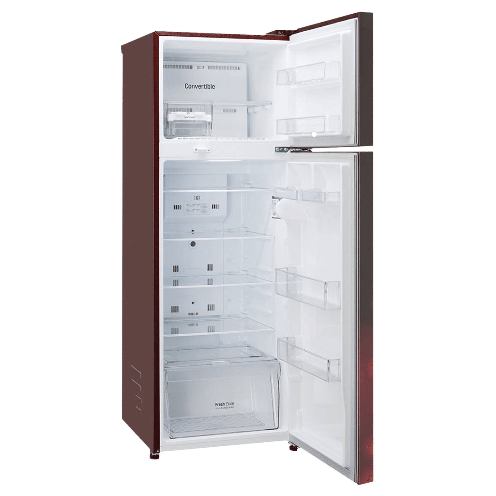 LG 288 Litres 2 Star Frost Free Double Door Convertible Refrigerator with Multi Air Flow System (GL-T322RSCY.ASCZEB, Scarlet Charm)_11
