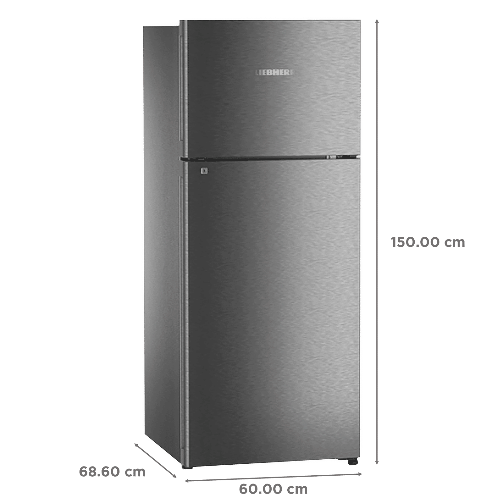 LIEBHERR 265 Litres 2 Star Frost Free Double Door Refrigerator with Central Power Cooling (TCGS 2610, Grey Steel) LIEBHERR 265 Litres 2 Star Frost Free Double Door Refrigerator with Central Power Cooling (TCGS 2610, Grey Steel)_3