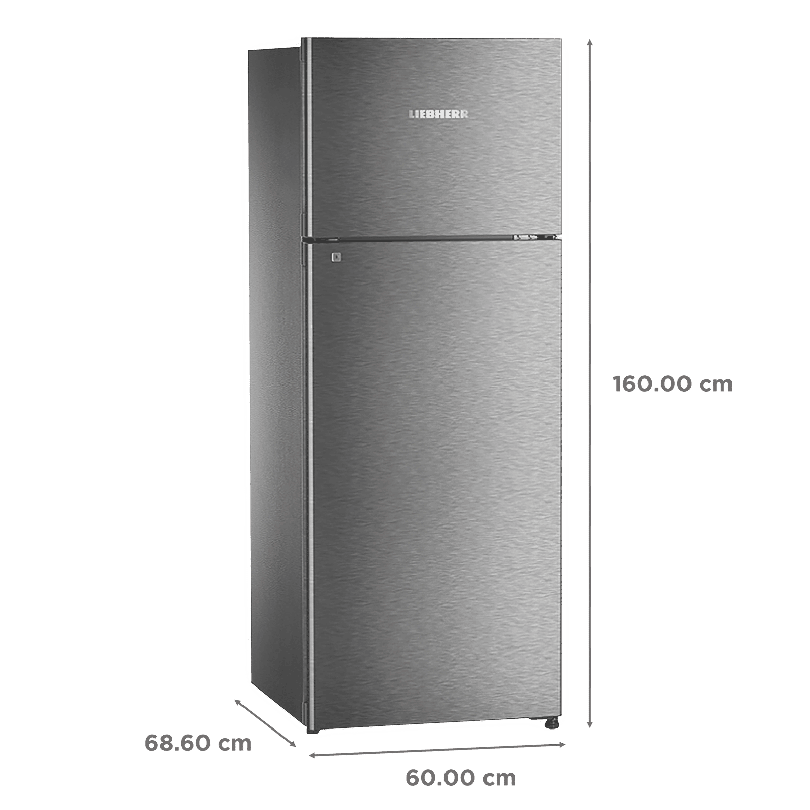 LIEBHERR 290 Litres 2 Star Frost Free Double Door Refrigerator with Forced Air Cooling (TCGS 2910 Comfort, Grey Steel)_3