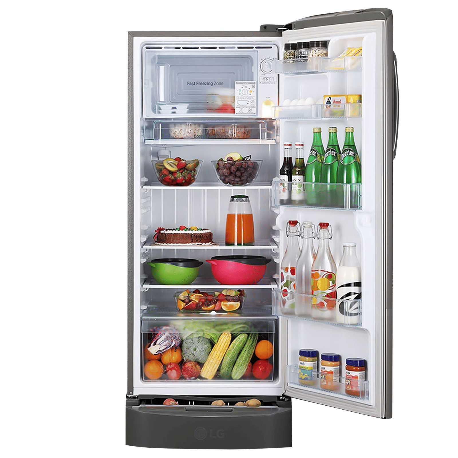 LG 235 Litres 3 Star Direct Cool Single Door Refrigerator with Stabilizer Free Operation (GL-D241APZD.DPZZEB, Shiny Steel) LG 235 Litres 3 Star Direct Cool Single Door Refrigerator with Stabilizer Free Operation (GL-D241APZD.DPZZEB, Shiny Steel)_5