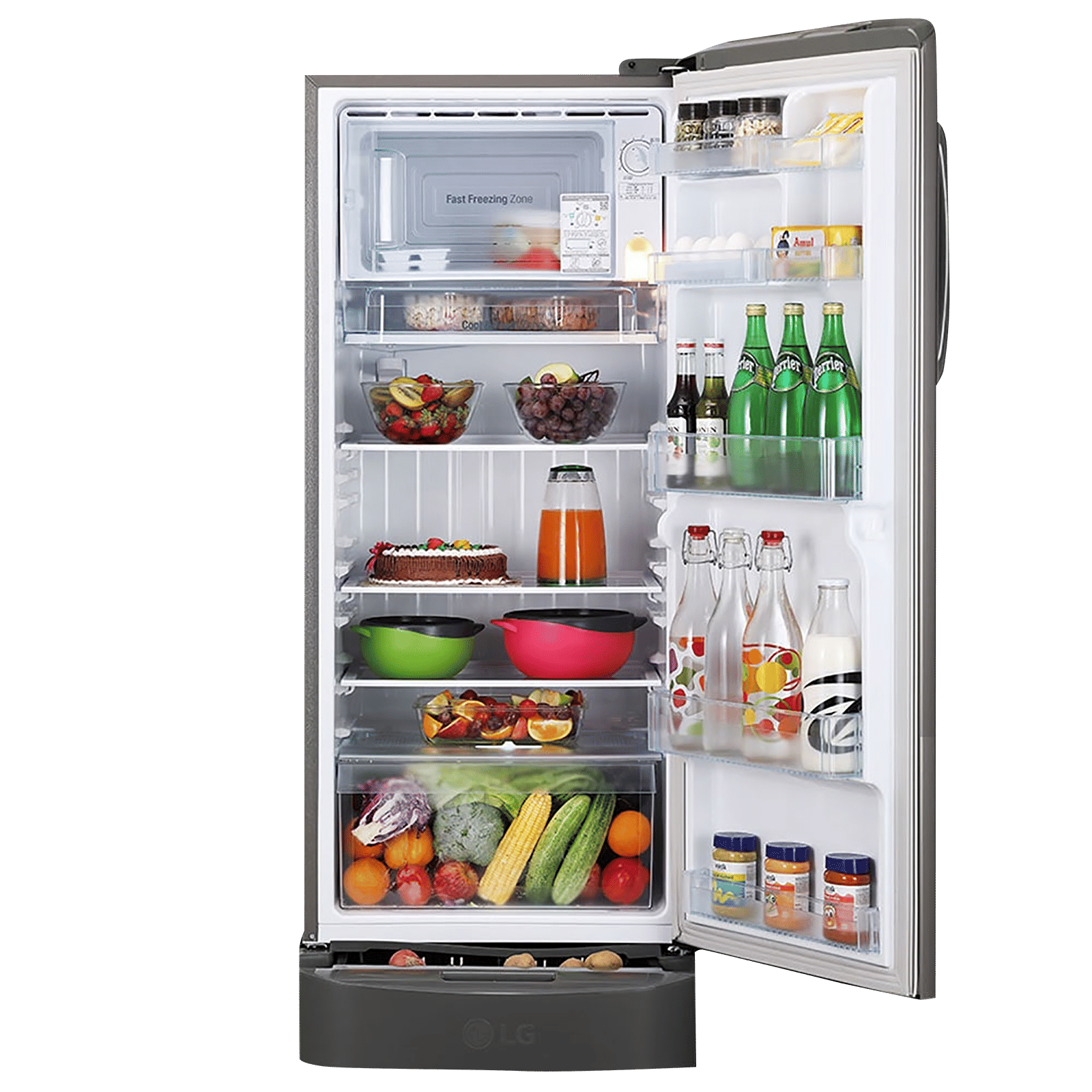 LG 235 Litres 5 Star Direct Cool Single Door Refrigerator with Stabilizer Free Operation (GL-D241APZZ.DPZZEB, Shiny Steel) LG 235 Litres 5 Star Direct Cool Single Door Refrigerator with Stabilizer Free Operation (GL-D241APZZ.DPZZEB, Shiny Steel)_5