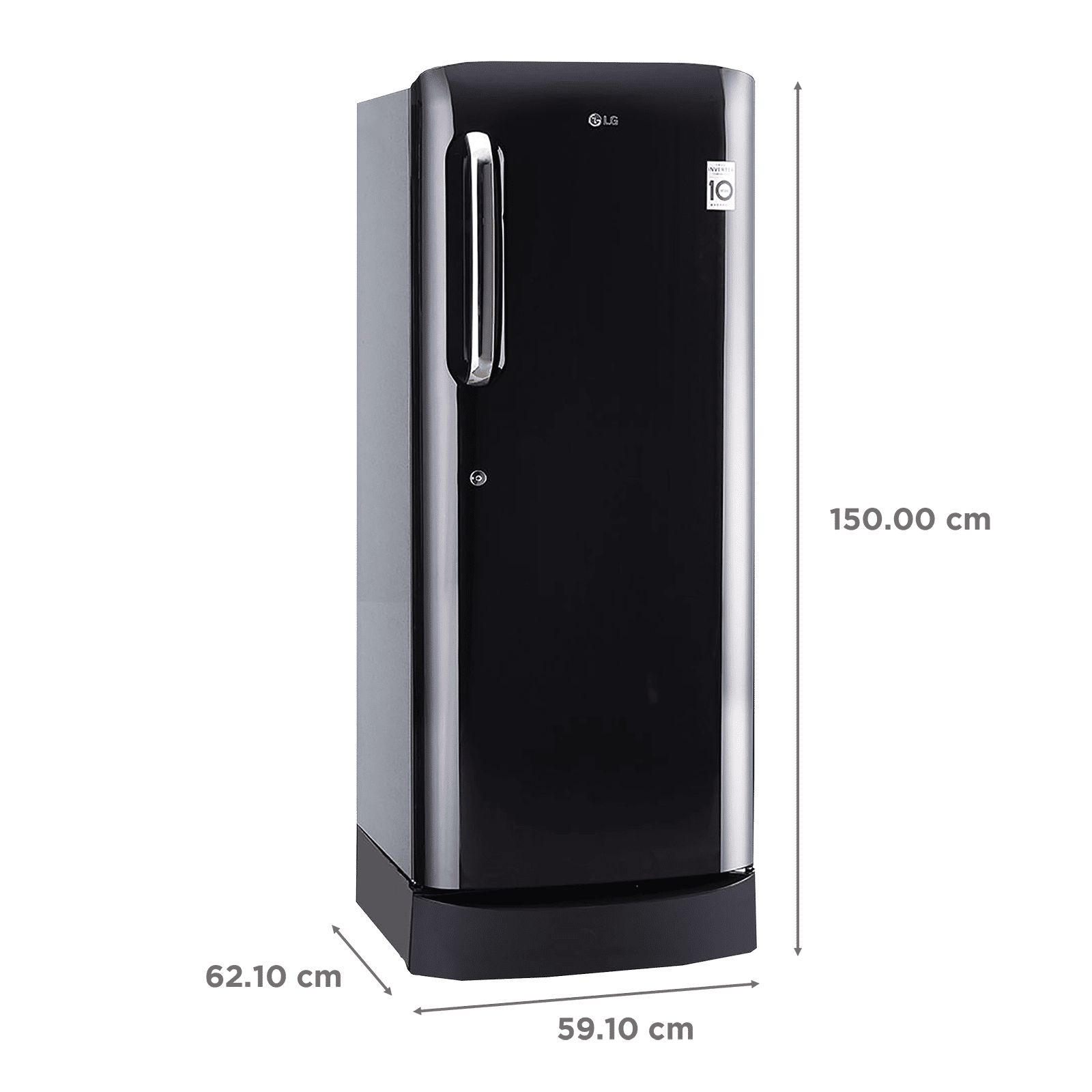 LG 235 Litres 4 Star Direct Cool Single Door Refrigerator with Stabilizer Free Operation (GL-D241AESY.DESZEB, Ebony Sheen)_3