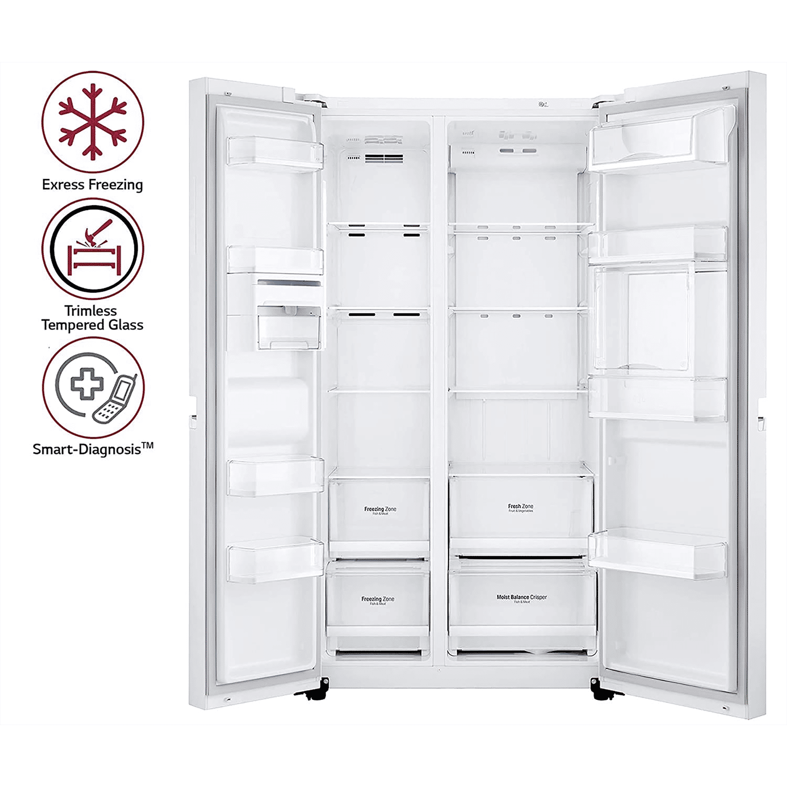 LG 675 Litres Frost Free Side by Side Door Smart Wifi Enabled Refrigerator with Hygiene Fresh Plus (GC-C247UGLW.BLWQEB, Linen White) LG 675 Litres Frost Free Side by Side Door Smart Wifi Enabled Refrigerator with Hygiene Fresh Plus (GC-C247UGLW.BLWQEB, Linen White)_14