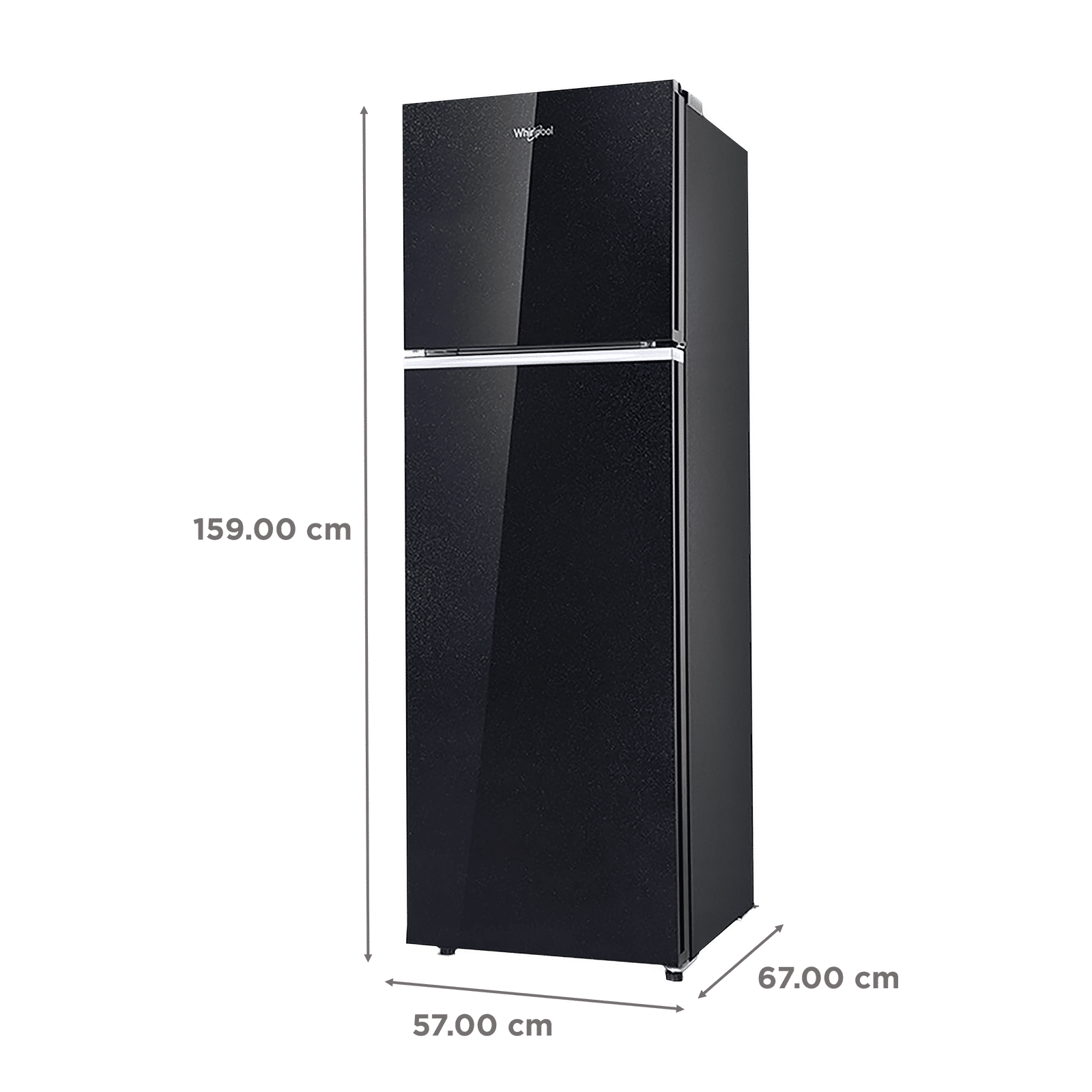 Whirlpool NeoFresh 265 Litres 2 Star Frost Free Double Door Refrigerator with 6th Sense DeepFreeze Technology (NEO 278GD PRM, Crystal Black) Whirlpool NeoFresh 265 Litres 2 Star Frost Free Double Door Refrigerator with 6th Sense DeepFreeze Technology (NEO 278GD PRM, Crystal Black)_3