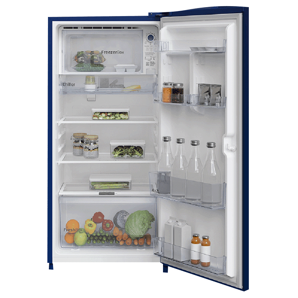 VOLTAS beko 185 Litres 2 Star Direct Cool Single Door Refrigerator with Stabilizer Free Operation (RDC205DKBRX/XXXG, Kassia Blue)_4