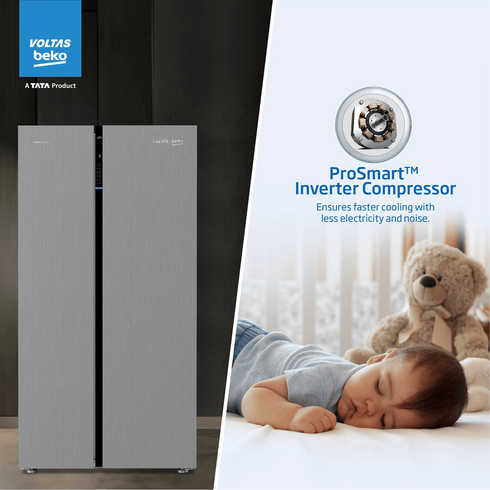 VOLTAS beko 634 Litres Frost Free Side by Side Refrigerator with Neo Frost Dual Cooling (RSB665XPRF, Inox Look) VOLTAS beko 634 Litres Frost Free Side by Side Refrigerator with Neo Frost Dual Cooling (RSB665XPRF, Inox Look)_14