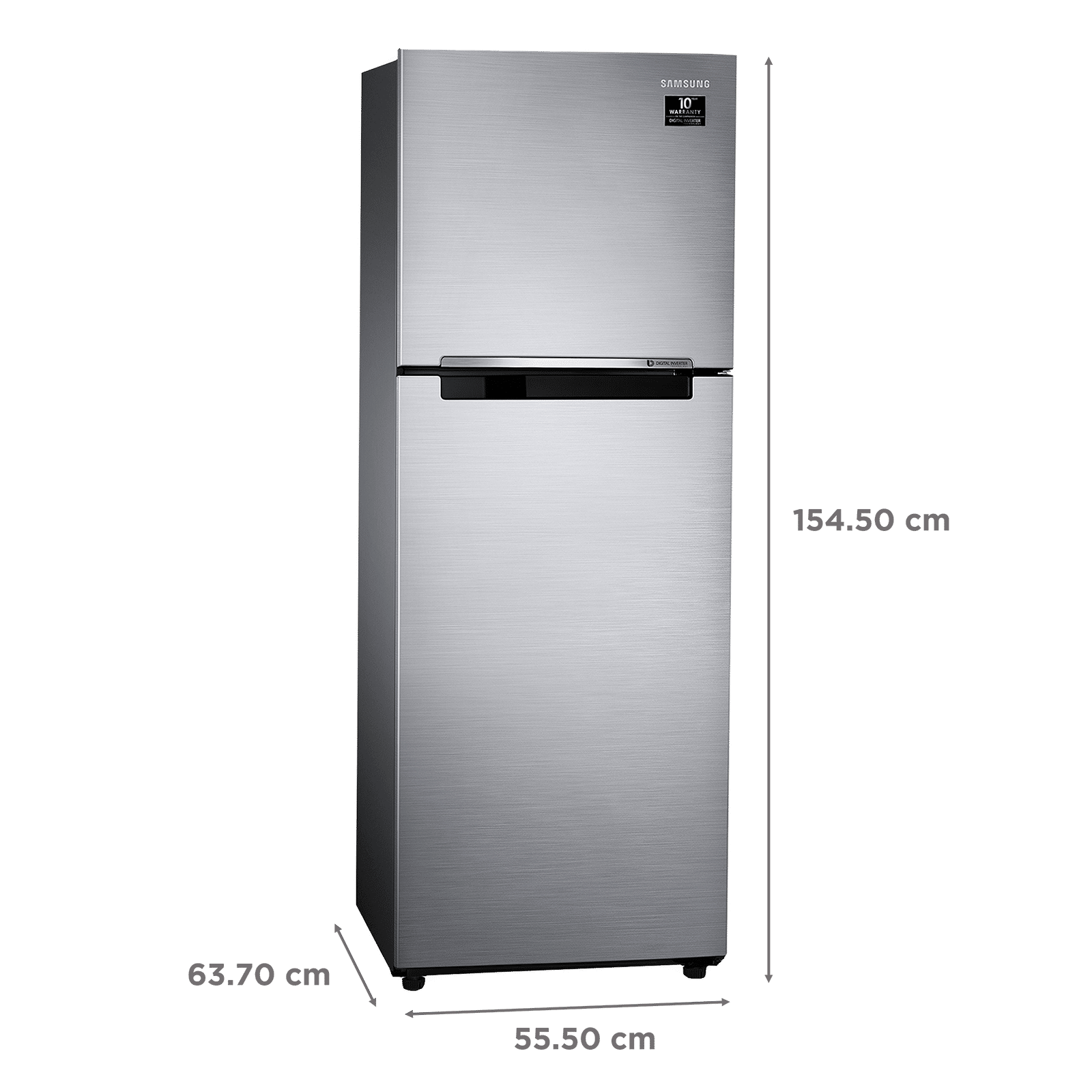 SAMSUNG 253 Litres 2 Star Frost Free Double Door Refrigerator with Activated Carbon Filters (RT28T3042S8/NL, Elegant Inox) SAMSUNG 253 Litres 2 Star Frost Free Double Door Refrigerator with Activated Carbon Filters (RT28T3042S8/NL, Elegant Inox)_3
