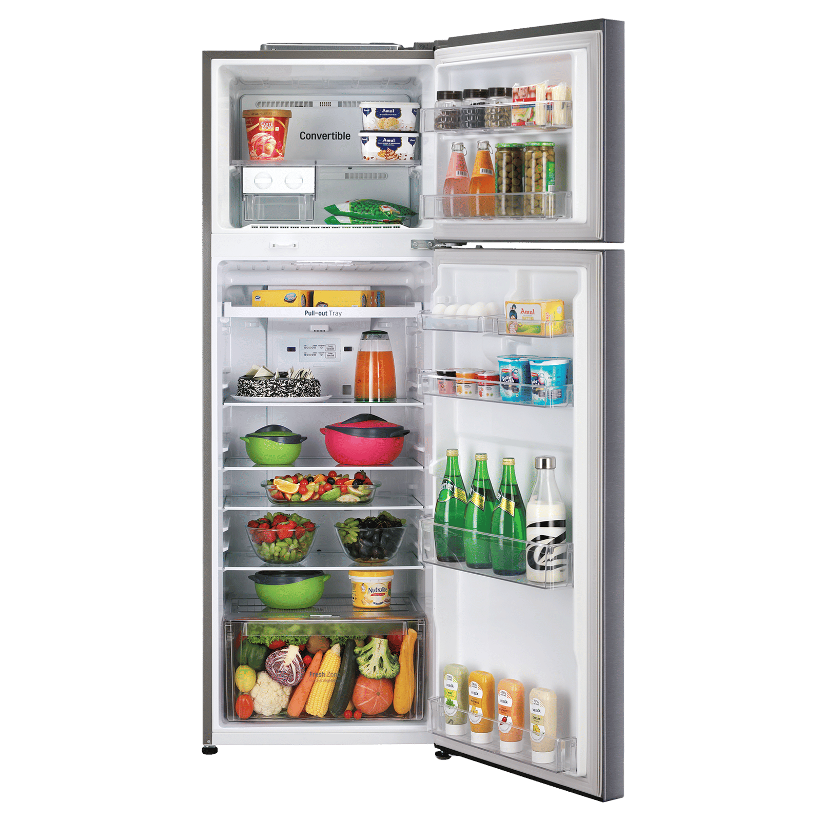 LG 360 Litres 2 Star Frost Free Double Door Convertible Refrigerator with Multi Air Flow System (GL-S402RPZY.DPZZEB, Shiny Steel) LG 360 Litres 2 Star Frost Free Double Door Convertible Refrigerator with Multi Air Flow System (GL-S402RPZY.DPZZEB, Shiny Steel)_5