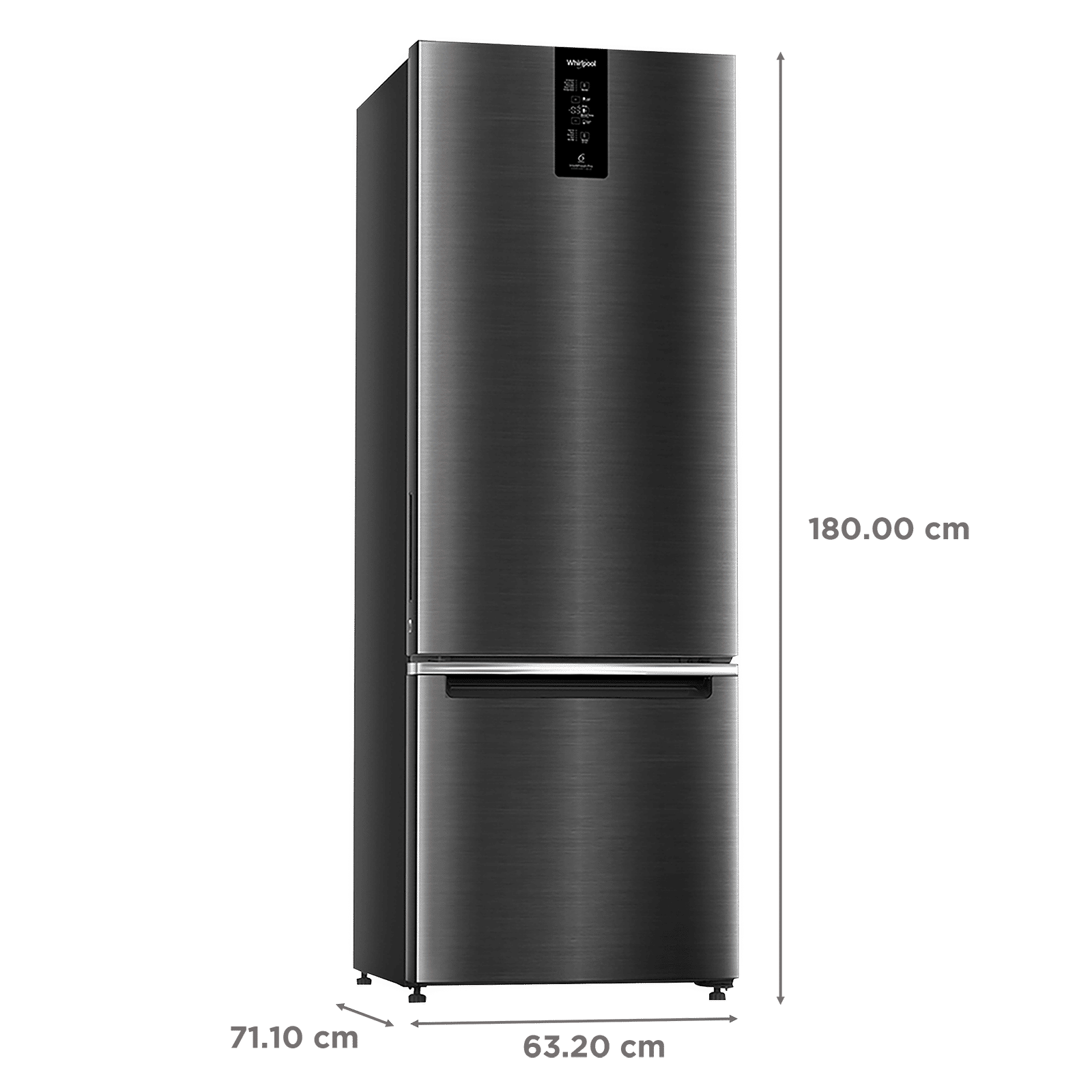 Whirlpool 325 Litres 3 Star Frost Free Double Door Bottom Mount Convertible Refrigerator with Adaptive Intelligence Technology (IFPRO BM INV CNV, Steel Onyx)_3