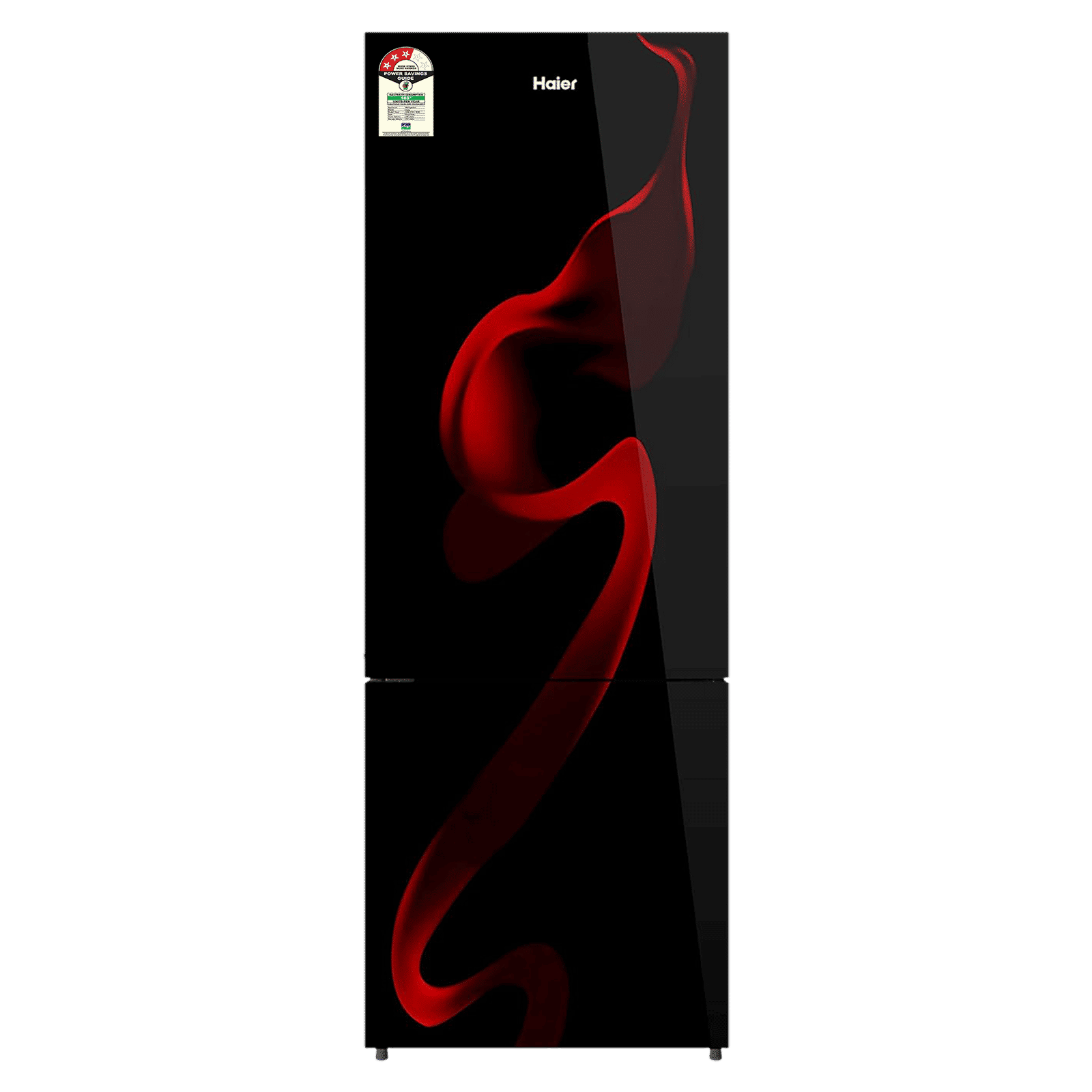 Haier 237 Litres 4 Star Frost Free Double Door Bottom Mount Convertible Refrigerator with Turbo Cooling Technology (HRB-2764PSG-E, Spiral Glass Black) Haier 237 Litres 4 Star Frost Free Double Door Bottom Mount Convertible Refrigerator with Turbo Cooling Technology (HRB-2764PSG-E, Spiral Glass Black)_1