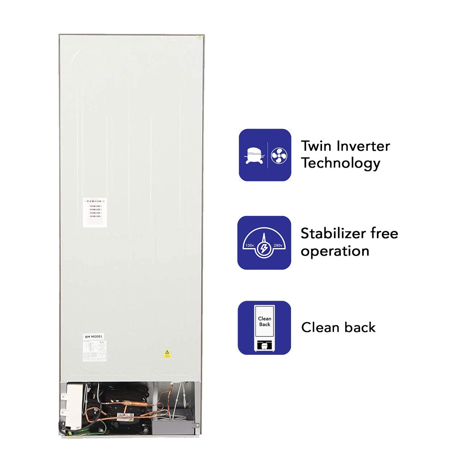Haier 237 Litres 4 Star Frost Free Double Door Bottom Mount Convertible Refrigerator with Turbo Cooling Technology (HRB-2764PSG-E, Spiral Glass Black) Haier 237 Litres 4 Star Frost Free Double Door Bottom Mount Convertible Refrigerator with Turbo Cooling Technology (HRB-2764PSG-E, Spiral Glass Black)_9
