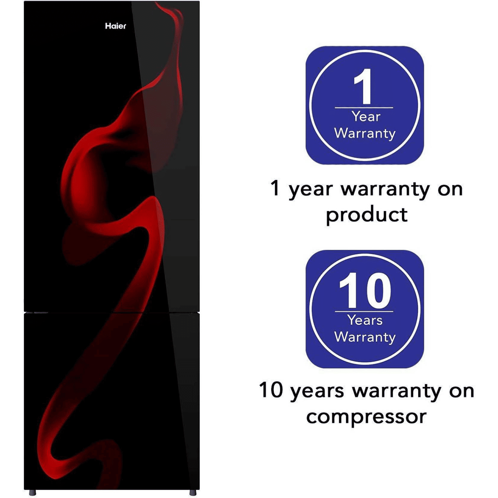 Haier 237 Litres 4 Star Frost Free Double Door Bottom Mount Convertible Refrigerator with Turbo Cooling Technology (HRB-2764PSG-E, Spiral Glass Black) Haier 237 Litres 4 Star Frost Free Double Door Bottom Mount Convertible Refrigerator with Turbo Cooling Technology (HRB-2764PSG-E, Spiral Glass Black)_11