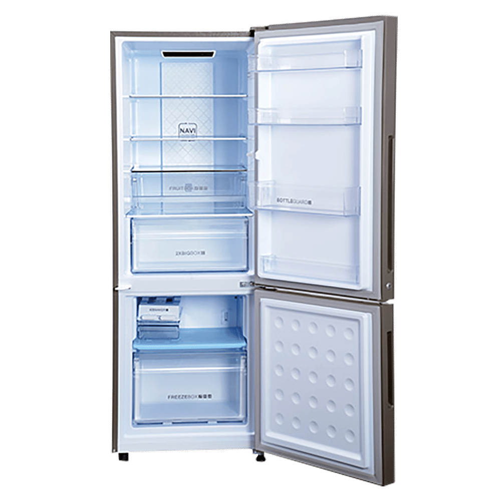 Haier 237 Litres 4 Star Frost Free Double Door Bottom Mount Convertible Refrigerator with Turbo Cooling Technology (HRB-2764PSG-E, Spiral Glass Black) Haier 237 Litres 4 Star Frost Free Double Door Bottom Mount Convertible Refrigerator with Turbo Cooling Technology (HRB-2764PSG-E, Spiral Glass Black)_3