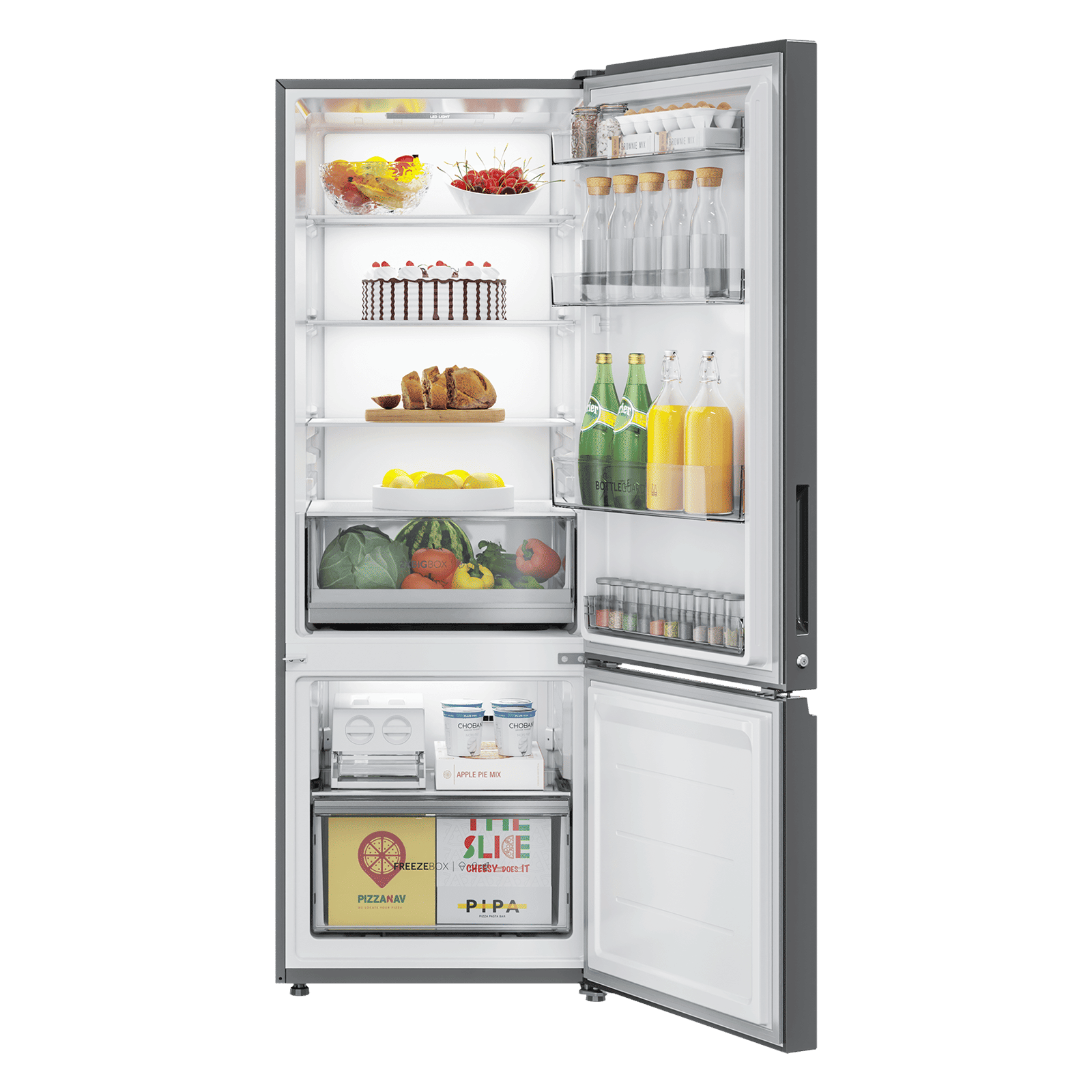Haier 346 Litres 3 Star Frost Free Double Door Bottom Mount Convertible Refrigerator with Multi Air Flow System (HRB-3664BS-E, Brushline Silver)_5
