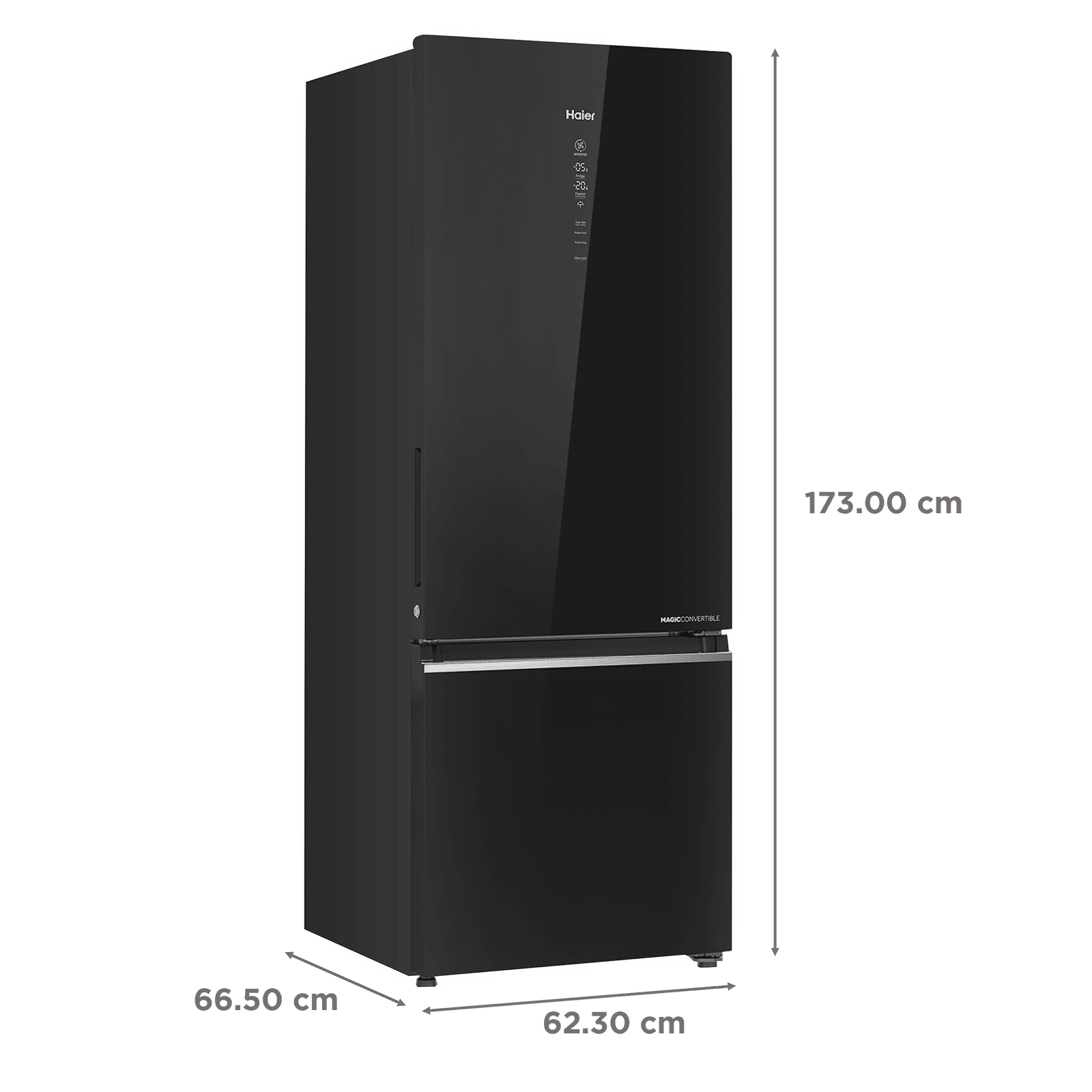 Haier 376 Litres 3 Star Frost Free Double Door Bottom Mount Convertible Refrigerator with Magic Cooling Technology (HRB-3964PKG-E, Black Glass)_3