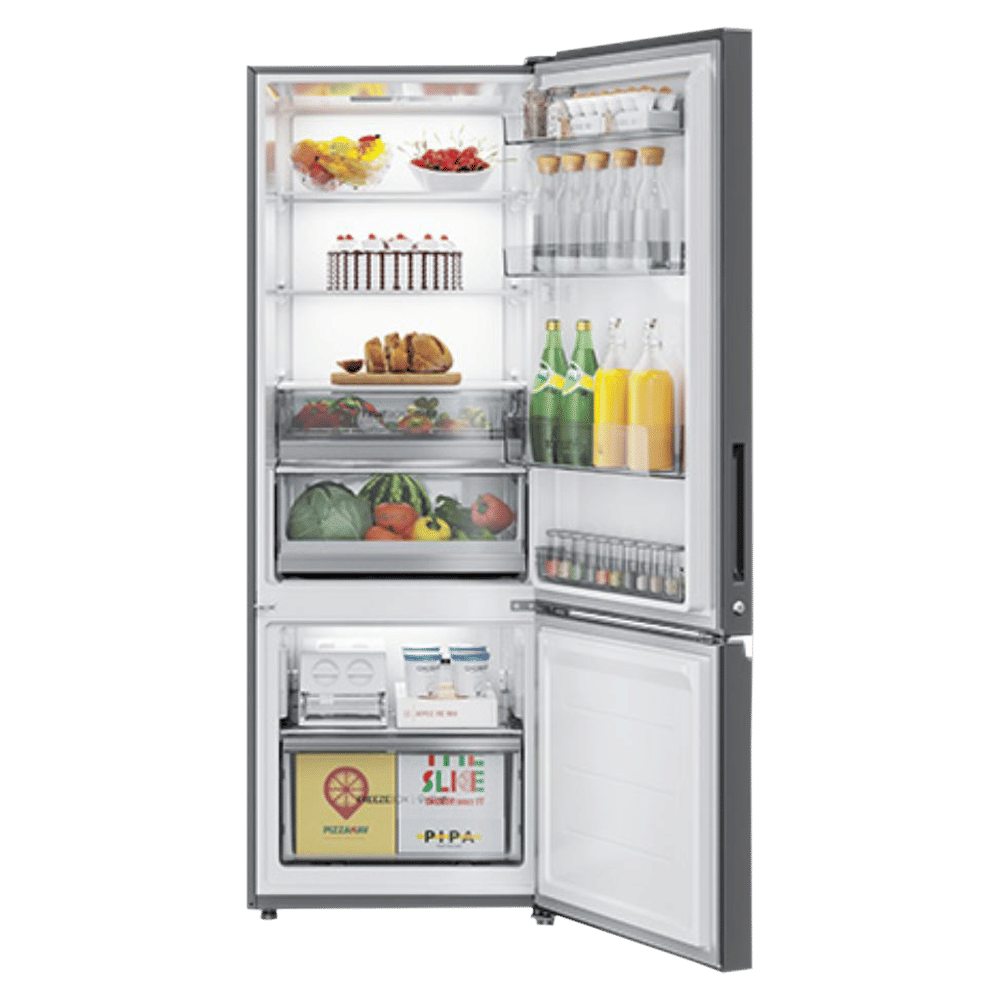 Haier 376 Litres 3 Star Frost Free Double Door Bottom Mount Convertible Refrigerator with Magic Cooling Technology (HRB-3964PKG-E, Black Glass)_5