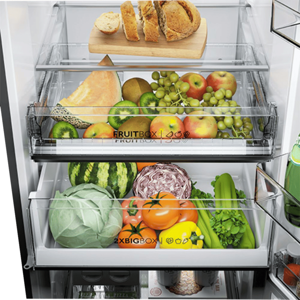 Haier 376 Litres 3 Star Frost Free Double Door Bottom Mount Convertible Refrigerator with Magic Cooling Technology (HRB-3964PKG-E, Black Glass)_7